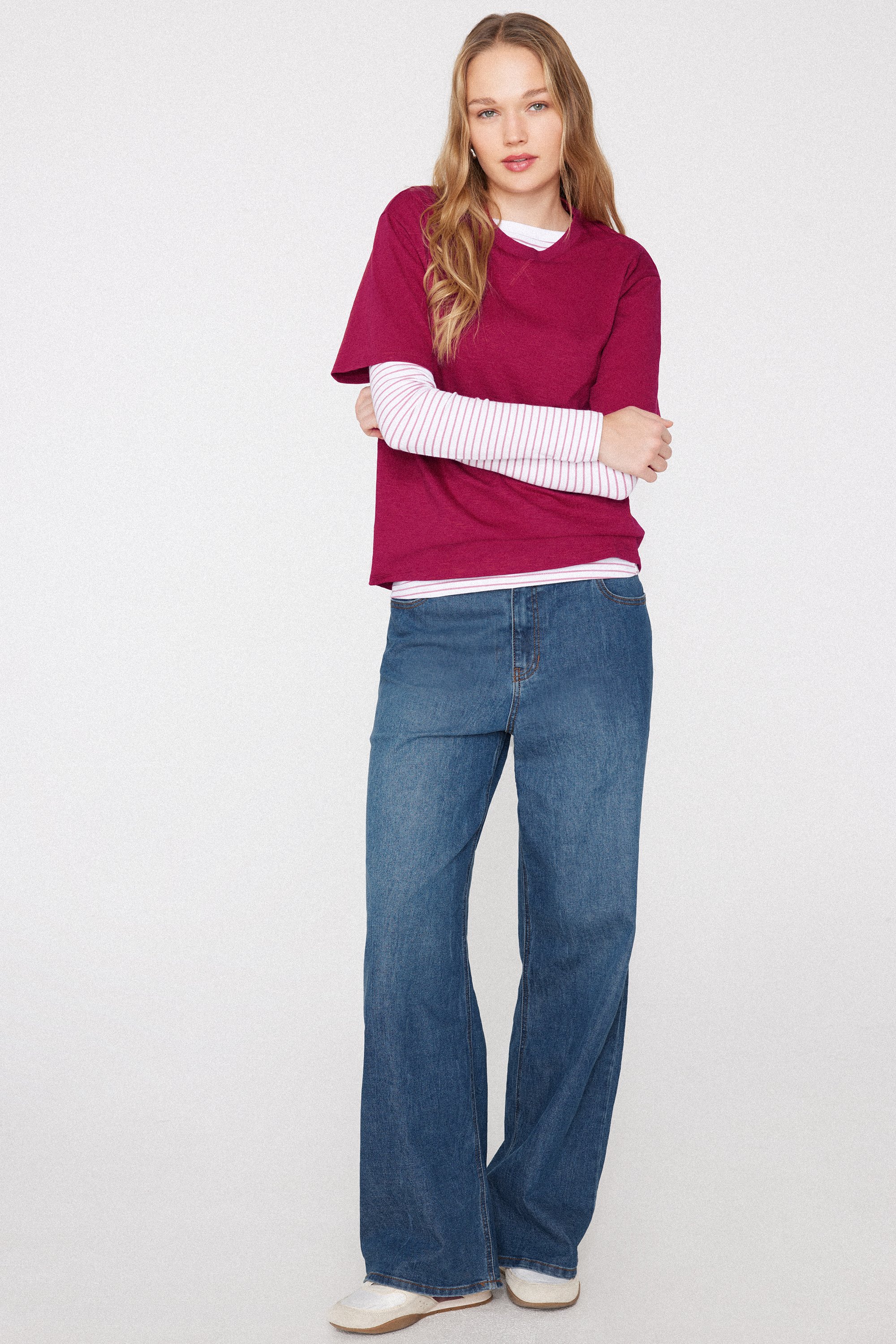 100% Slub Yarn Cotton Crew Neck T-Shirt