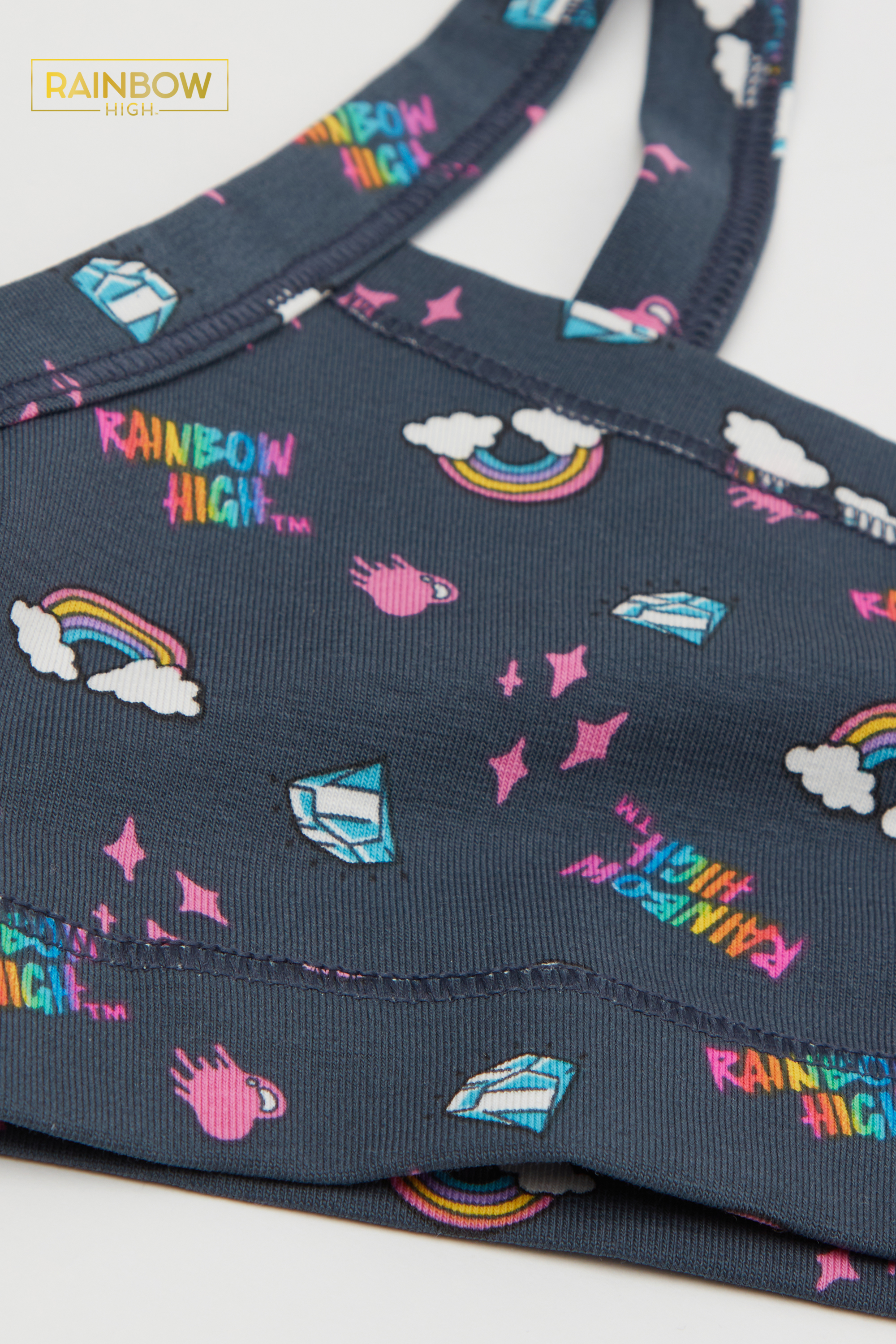 Mädchen-Bustier aus Baumwolle mit „Rainbow High“-Print