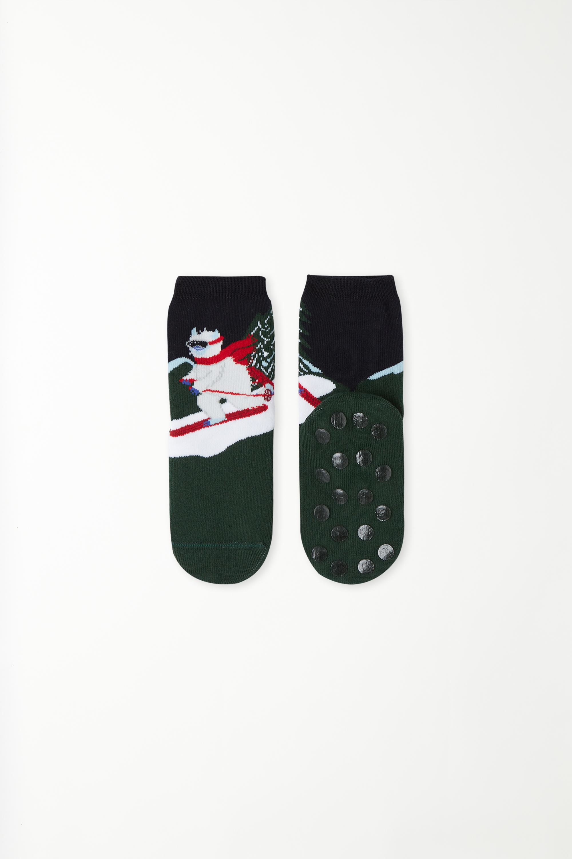 Boys' Short Non-Slip Patterned Socks