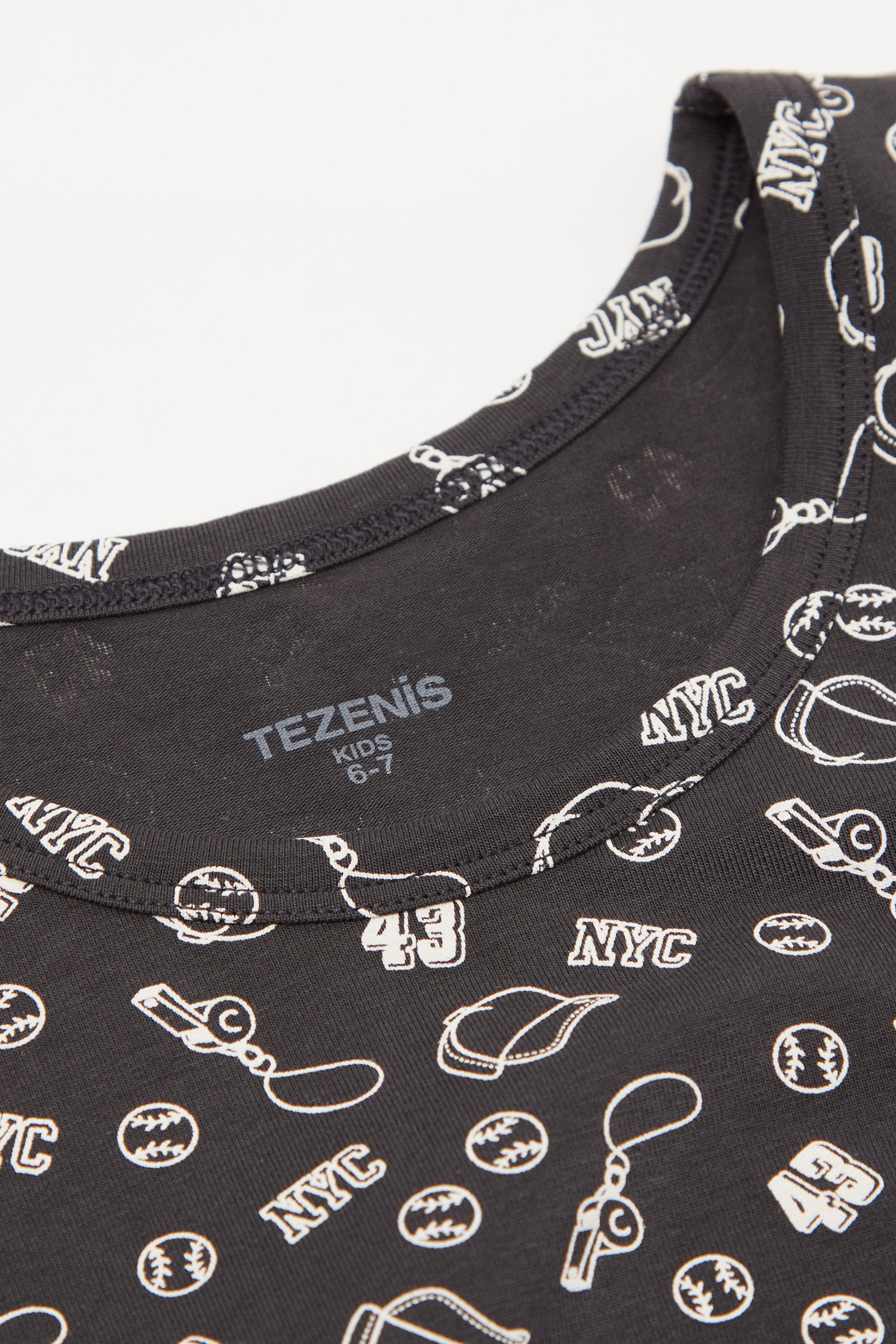 Camisola Sem Mangas de Alças Largas em Algodão Estampado Criança Unissexo