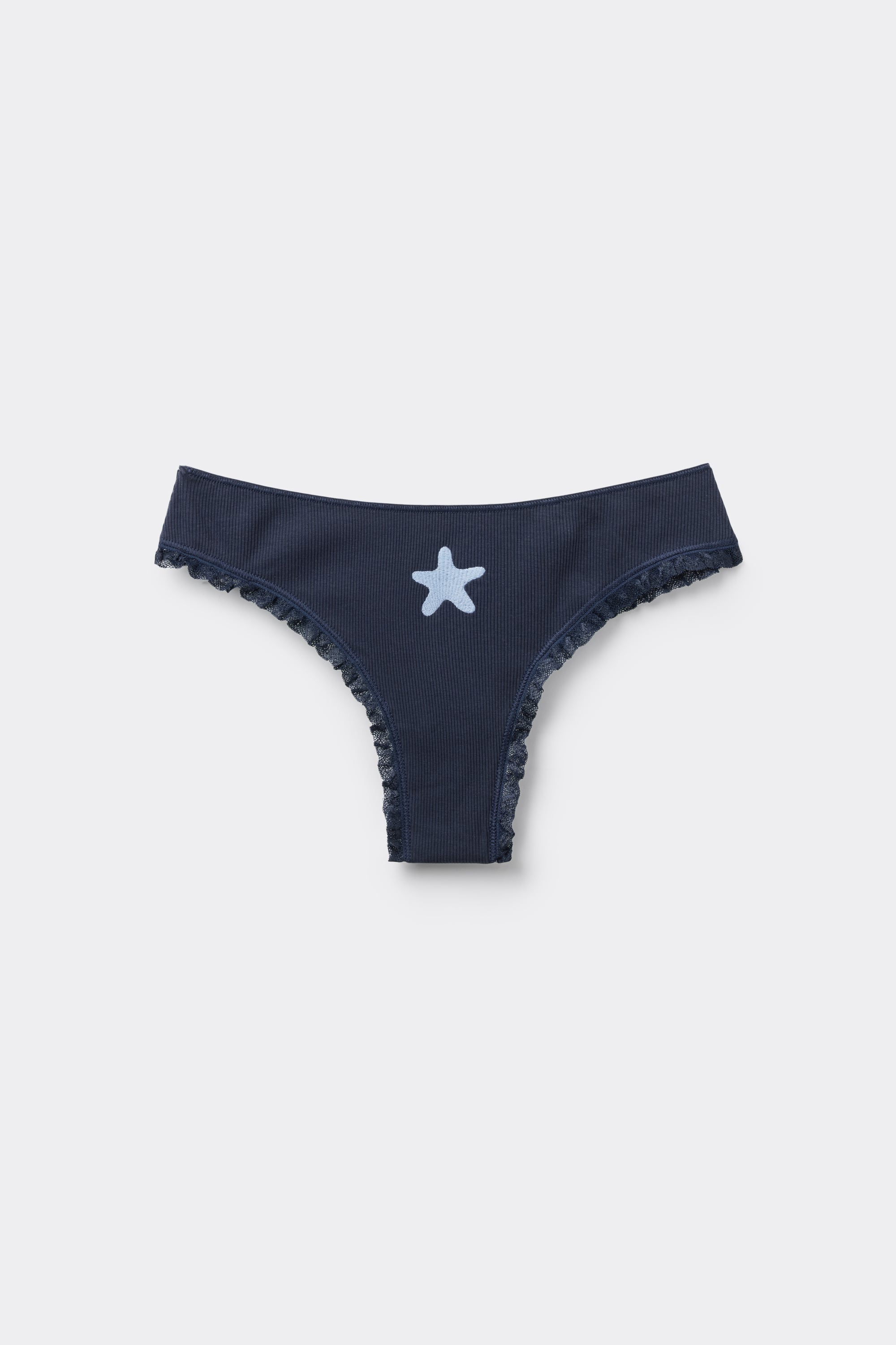 Culotte Br&eacute;silienne en Coton C&ocirc;tel&eacute; avec Broderie