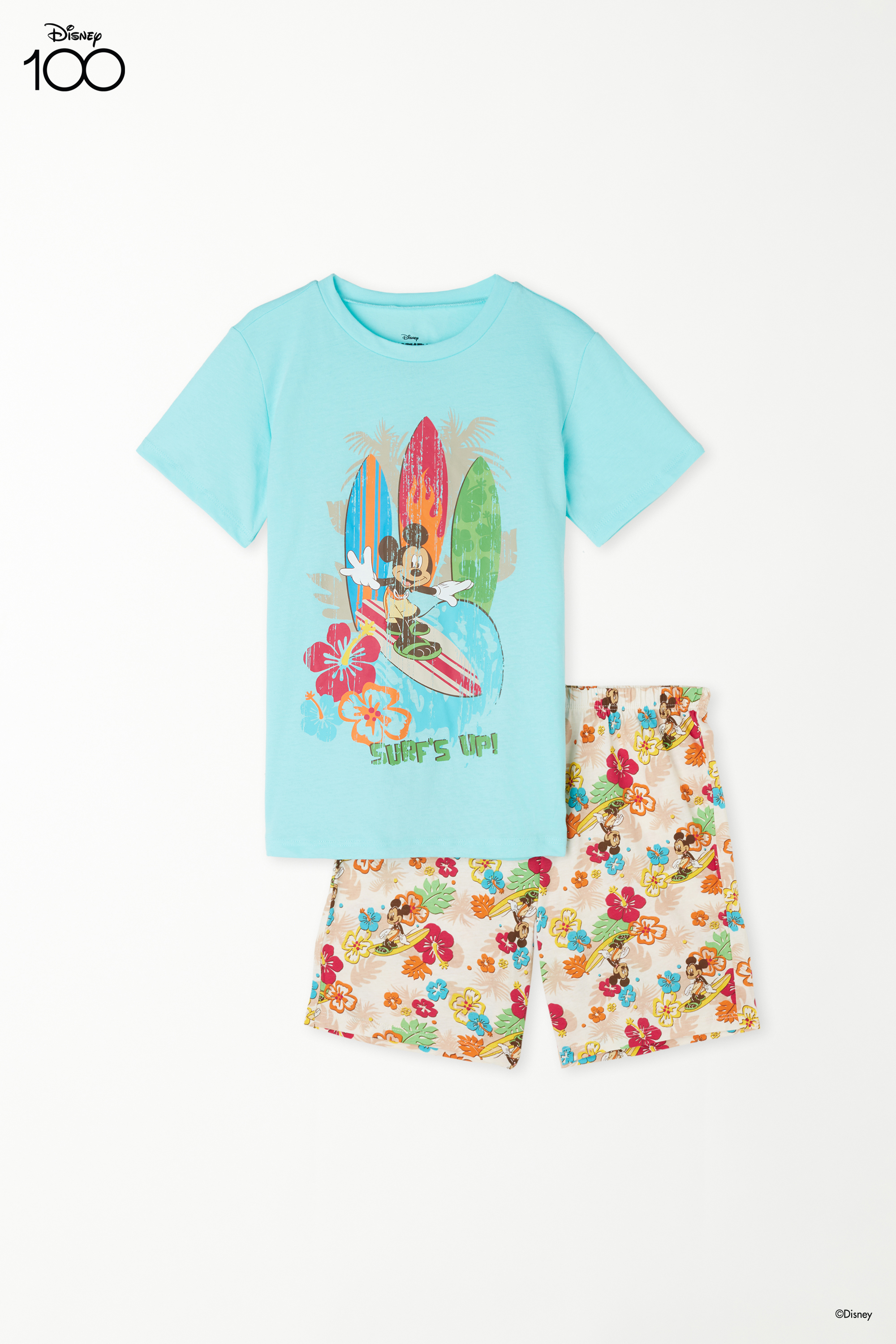 Boys’ Short Disney Mickey Mouse Print Pyjamas