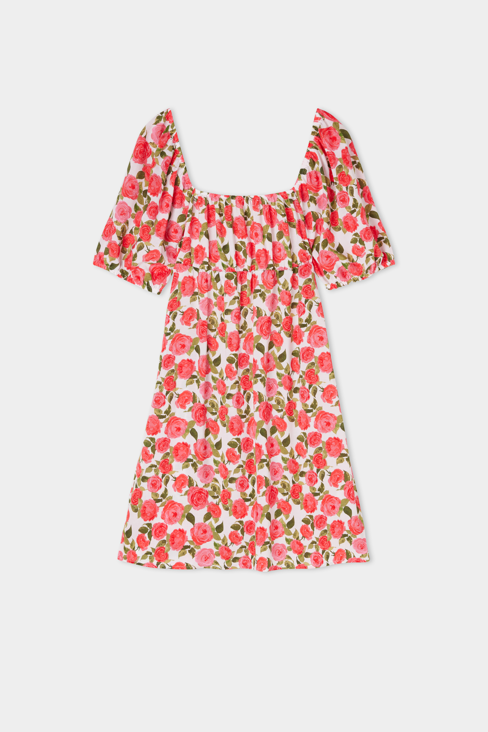 Short Sleeve Short Dress with Crossover Back