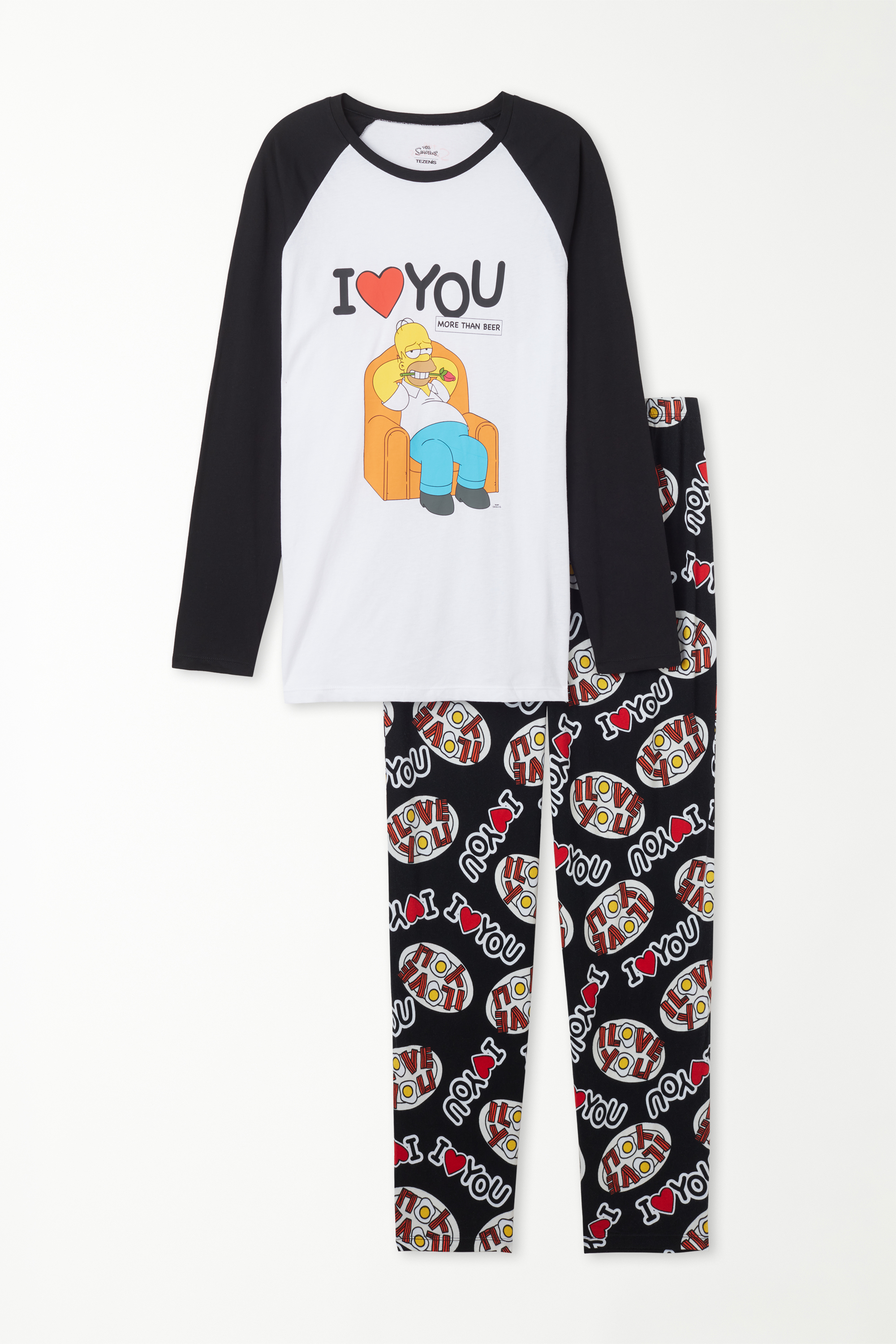 Langer Pyjama aus Baumwolle mit Print The Simpsons