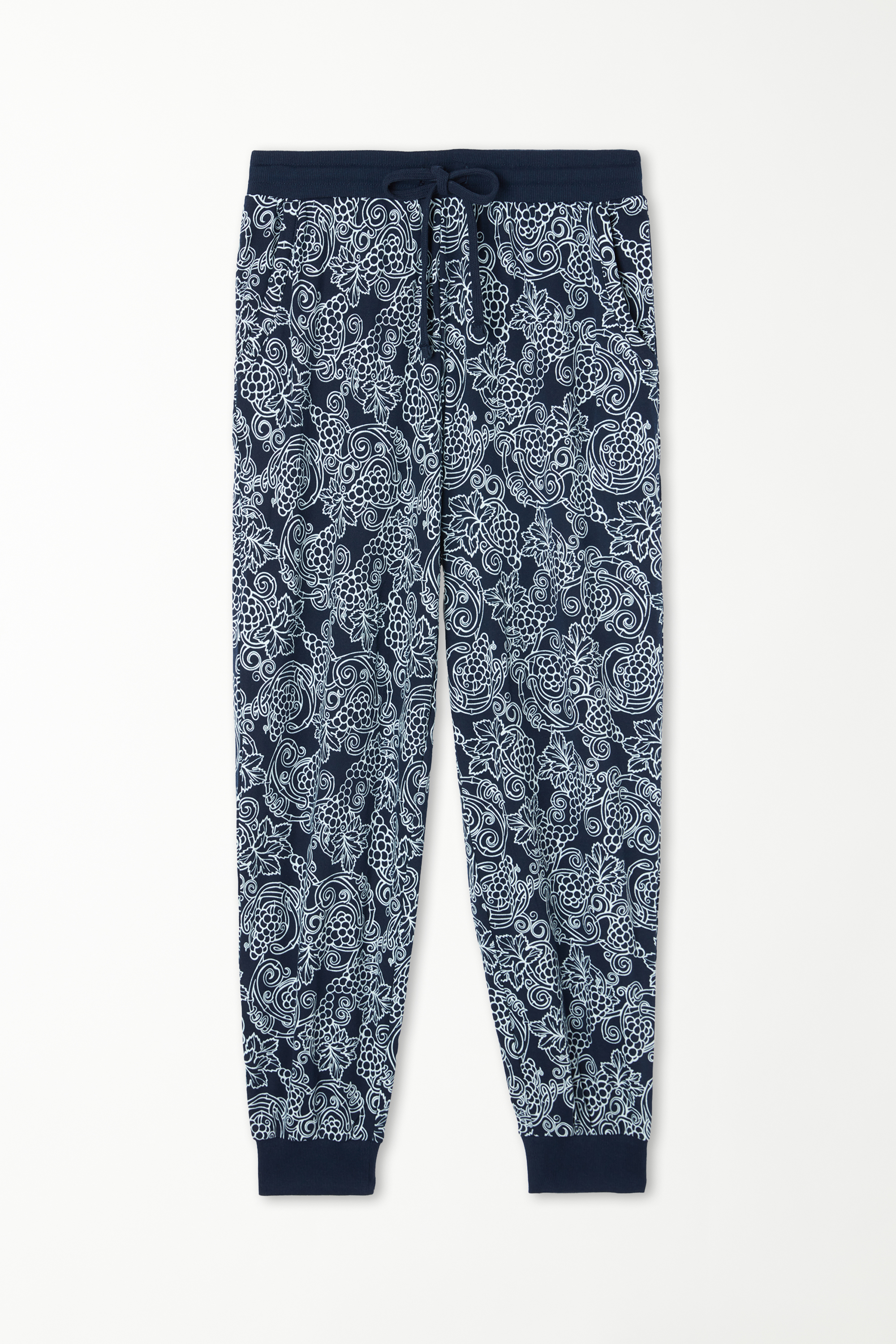 Long Cotton Sweatpants with Drawstring