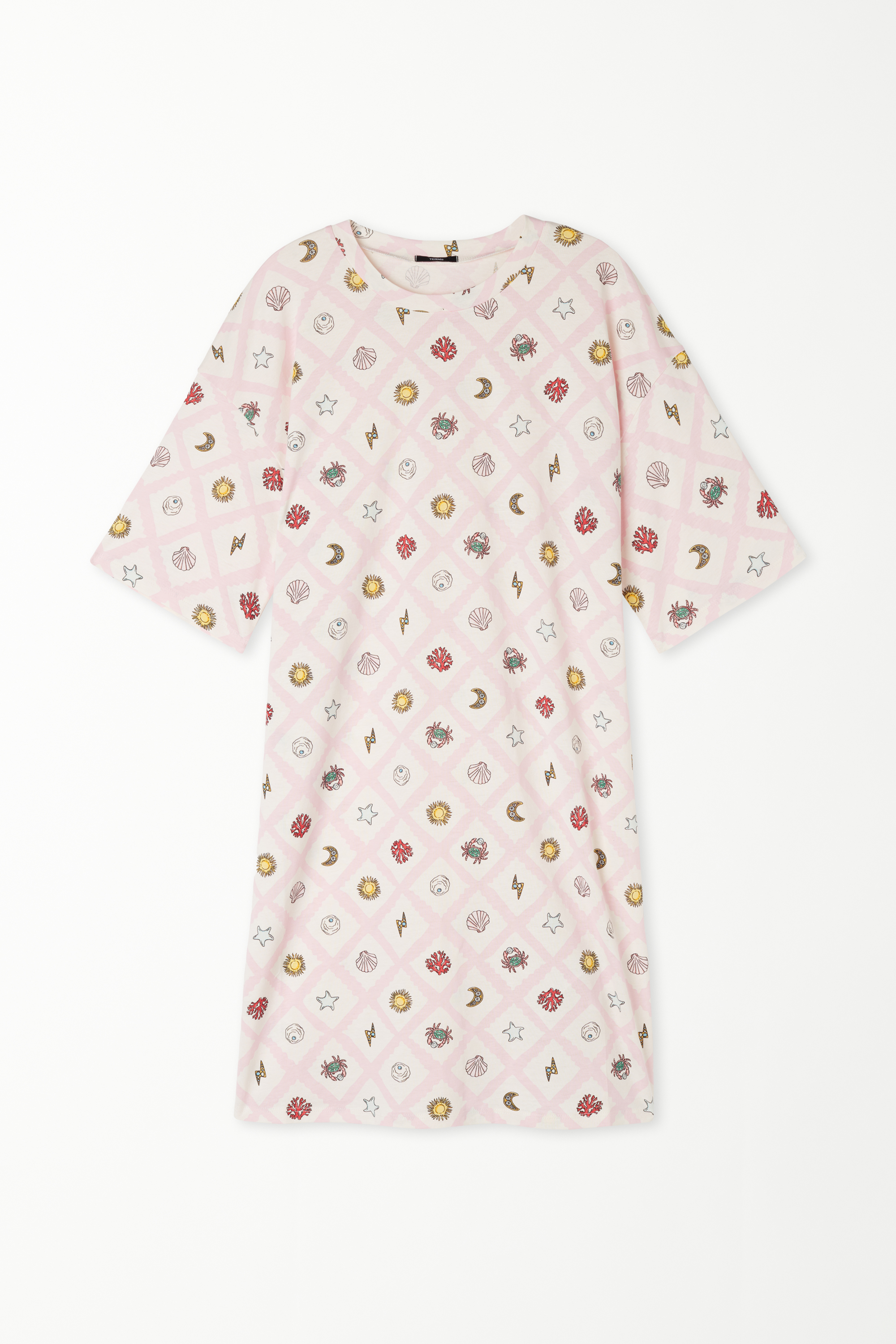 Summer Print Half Sleeve Nightgown