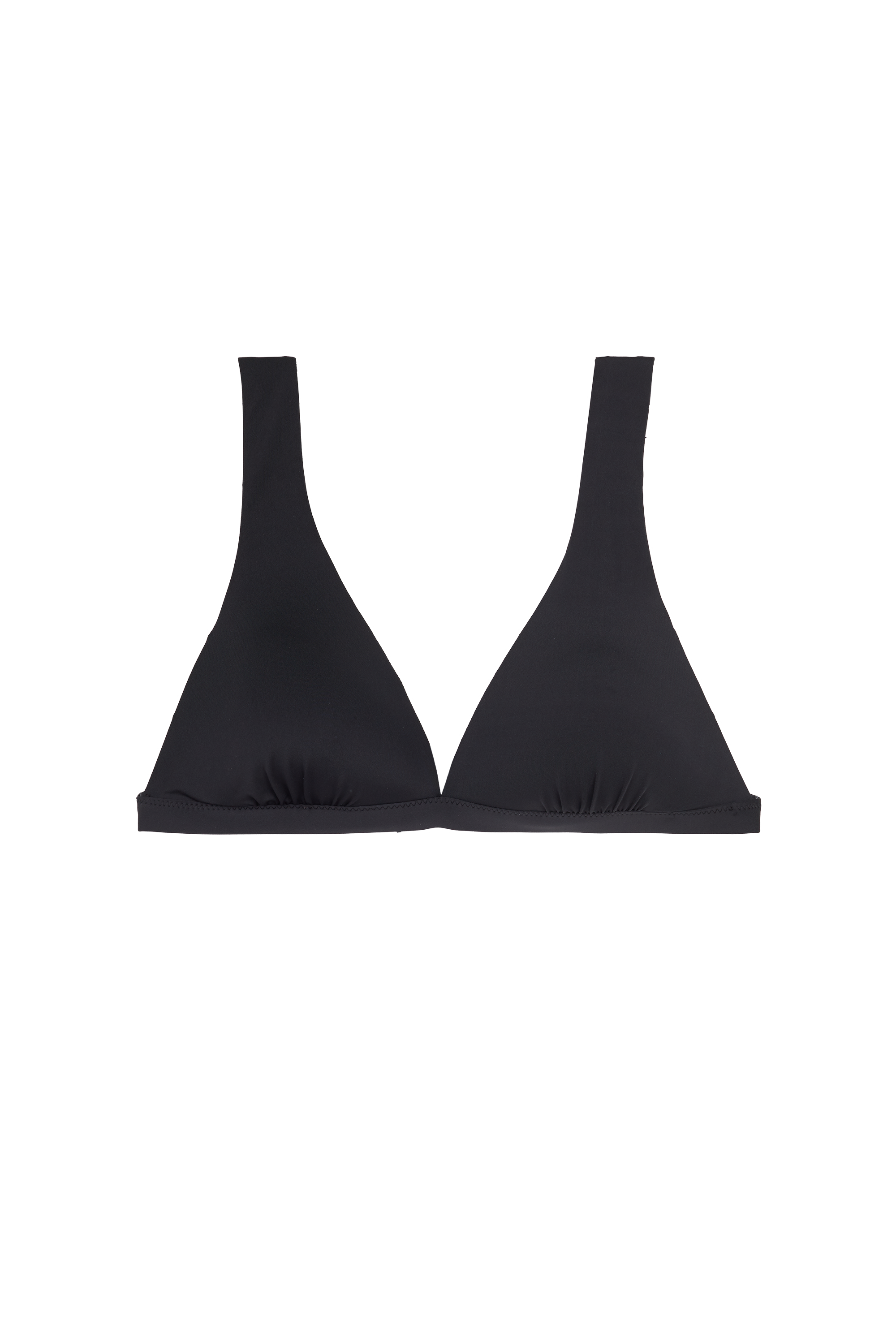 Plain-Coloured Triangle Bikini Top with Wide Shoulder Straps