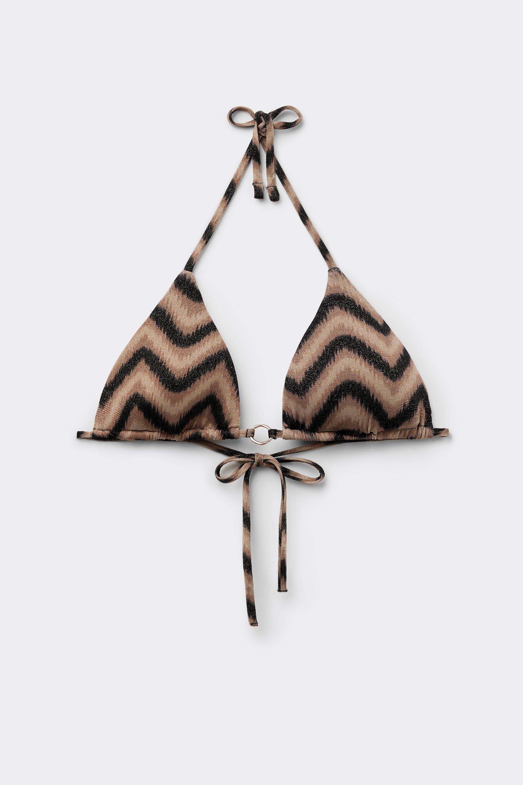 Sujetador Bikini Tri&aacute;ngulo con Relleno Extra&iacute;ble Chevron Shine