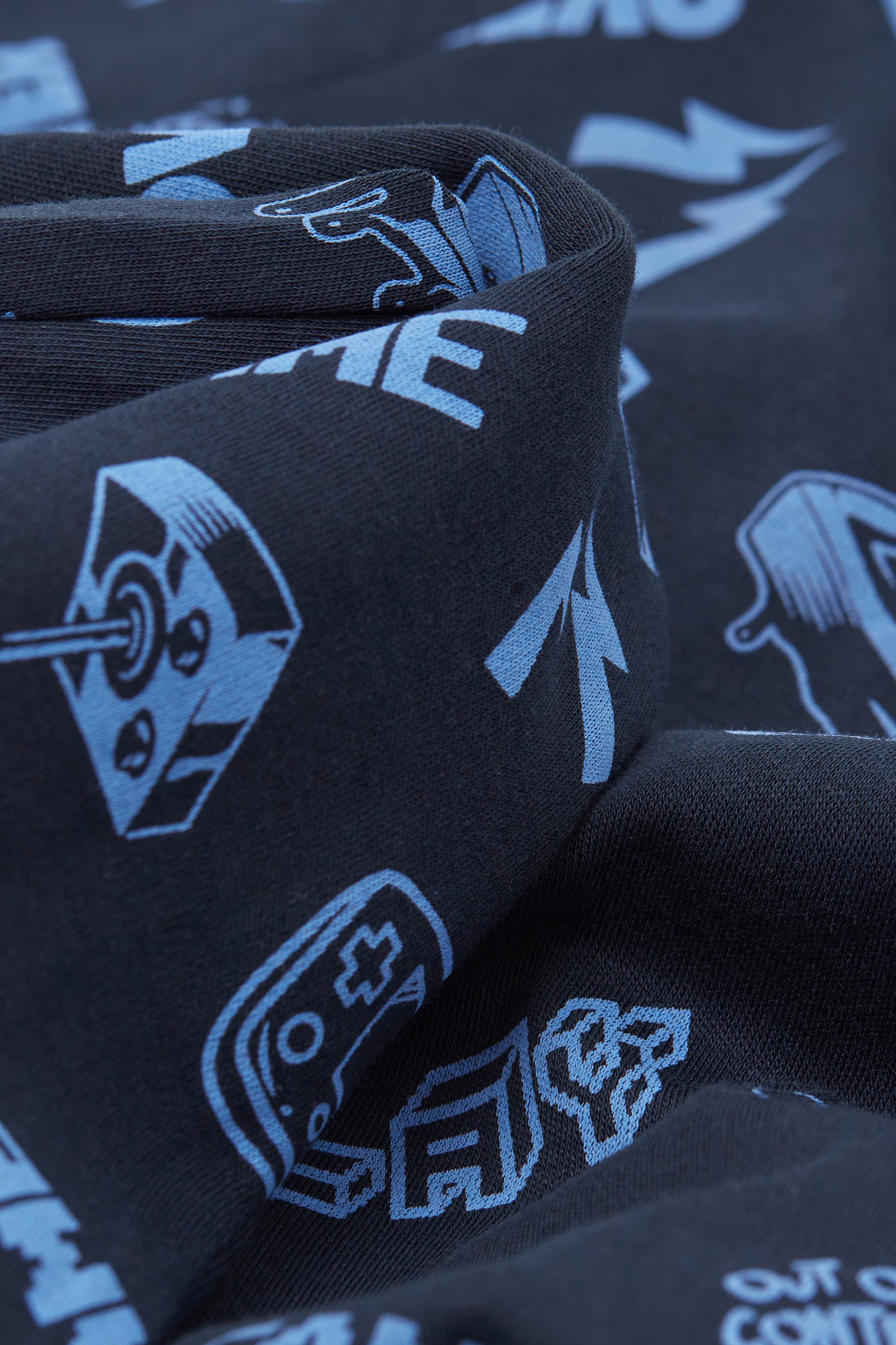 Pijama Largo de Algodón Grueso para Niño con Estampado Game