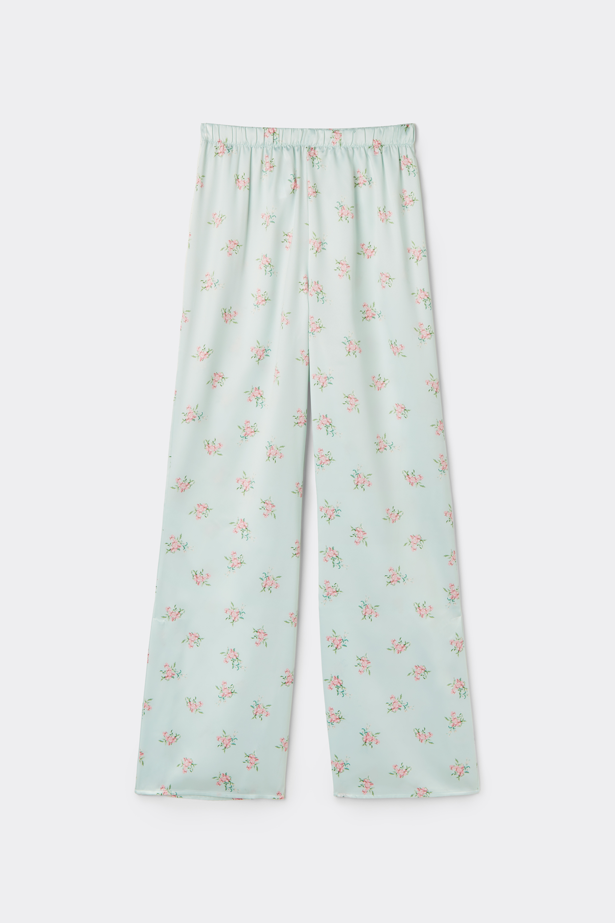 Pantaloni Lunghi in Raso con Spacchi