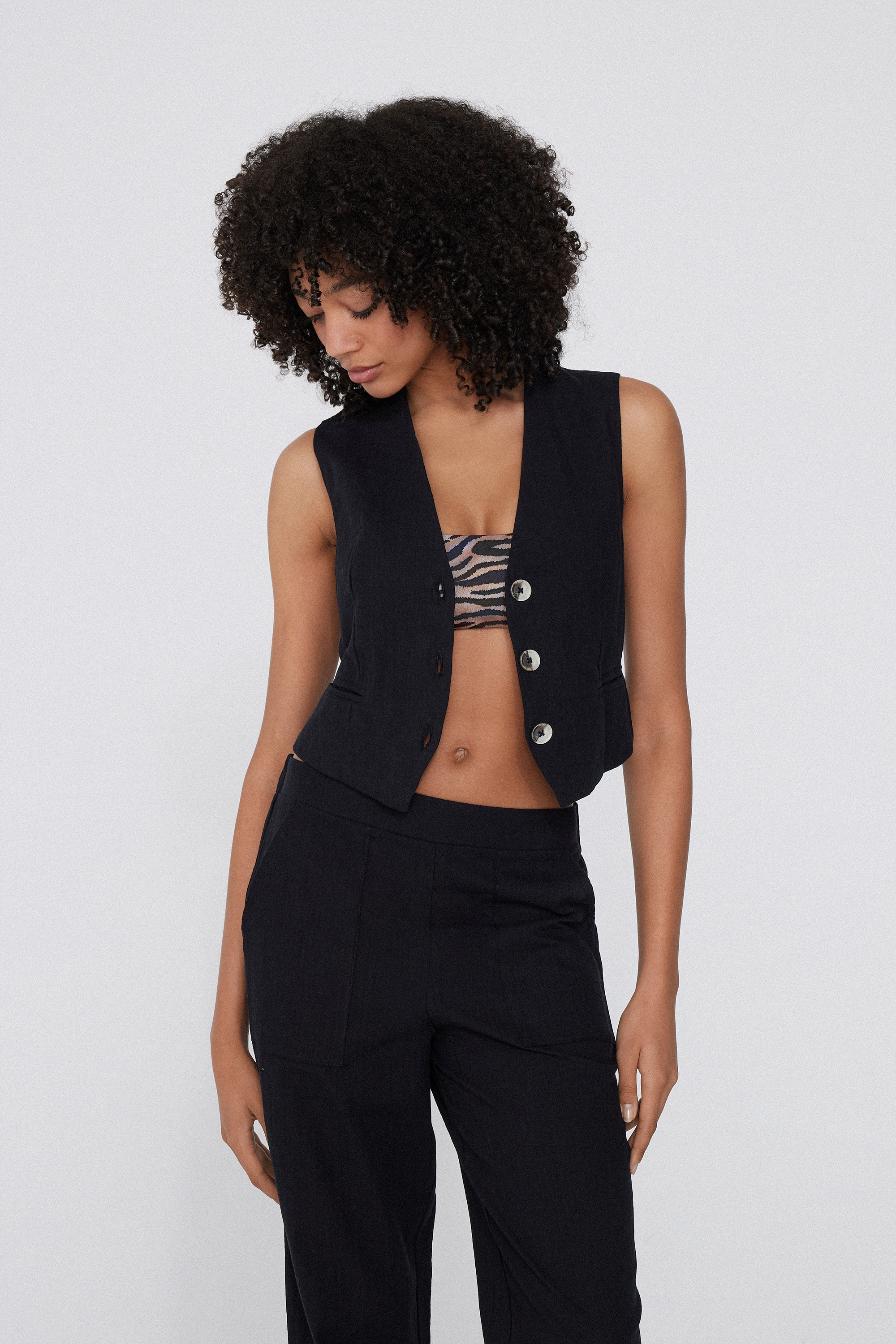 100% Cotton Cloth V-Neck Vest