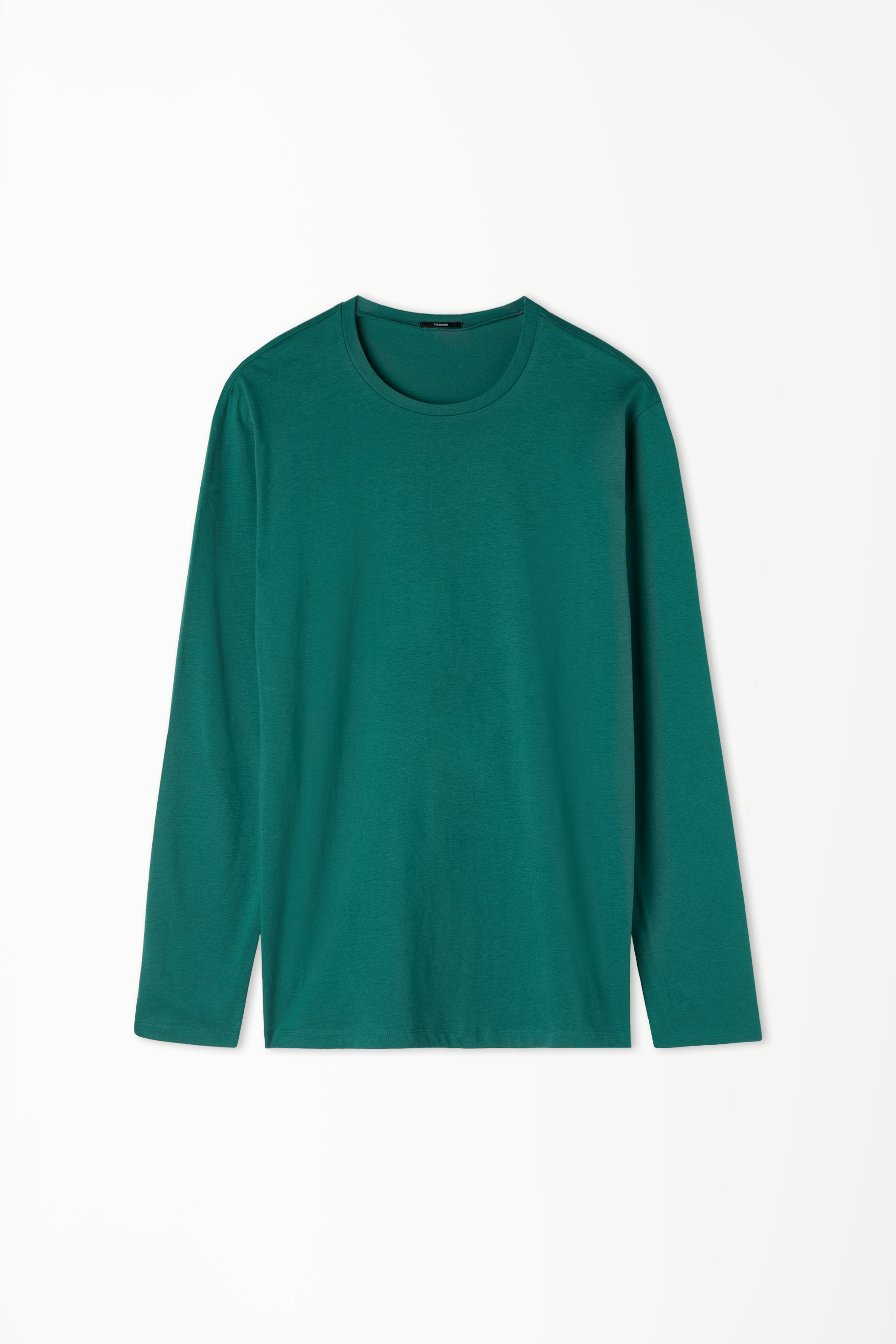 Long Sleeve Rounded Neck Cotton Top