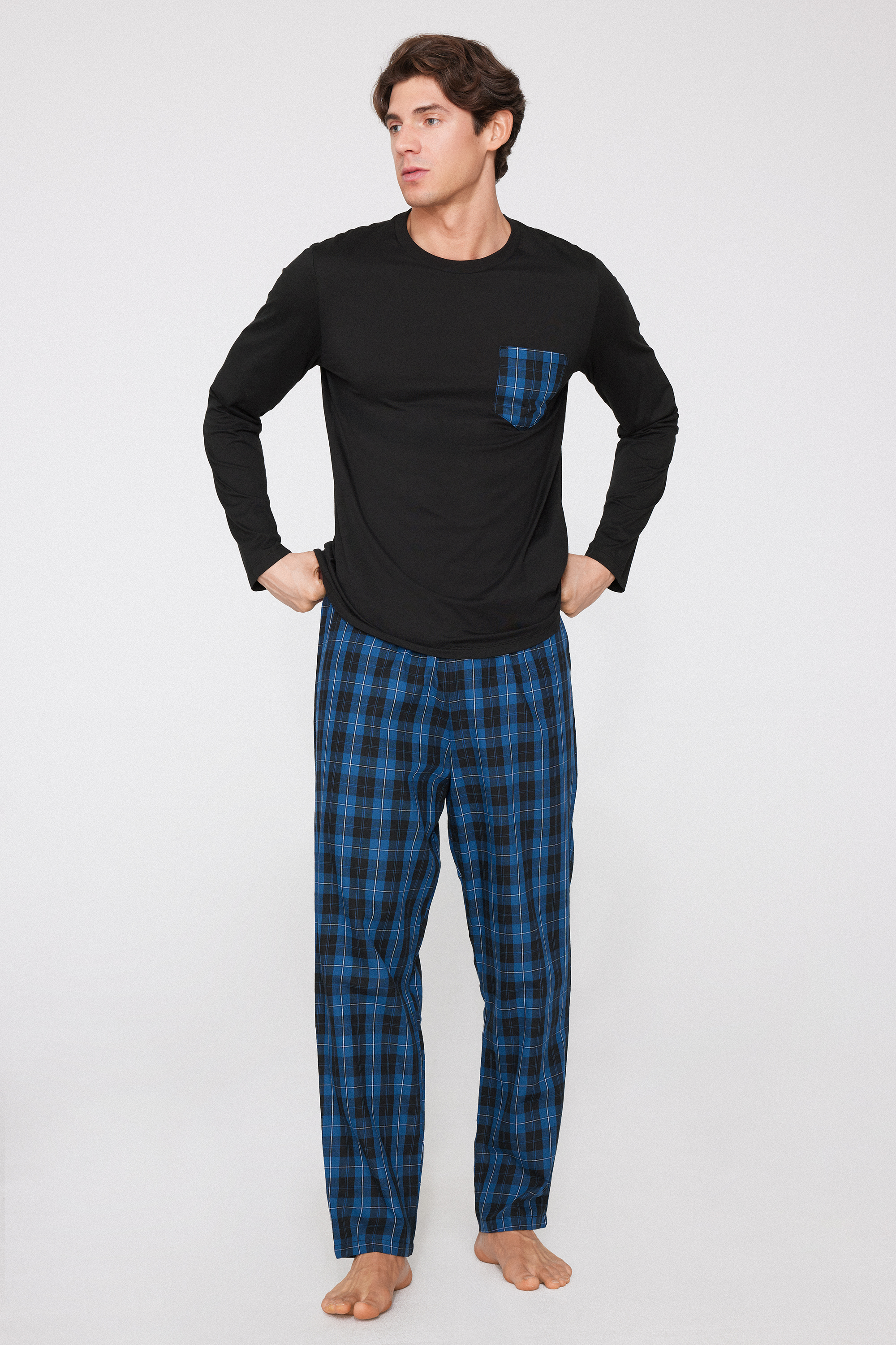 Long Cotton Pajamas with Pocket
