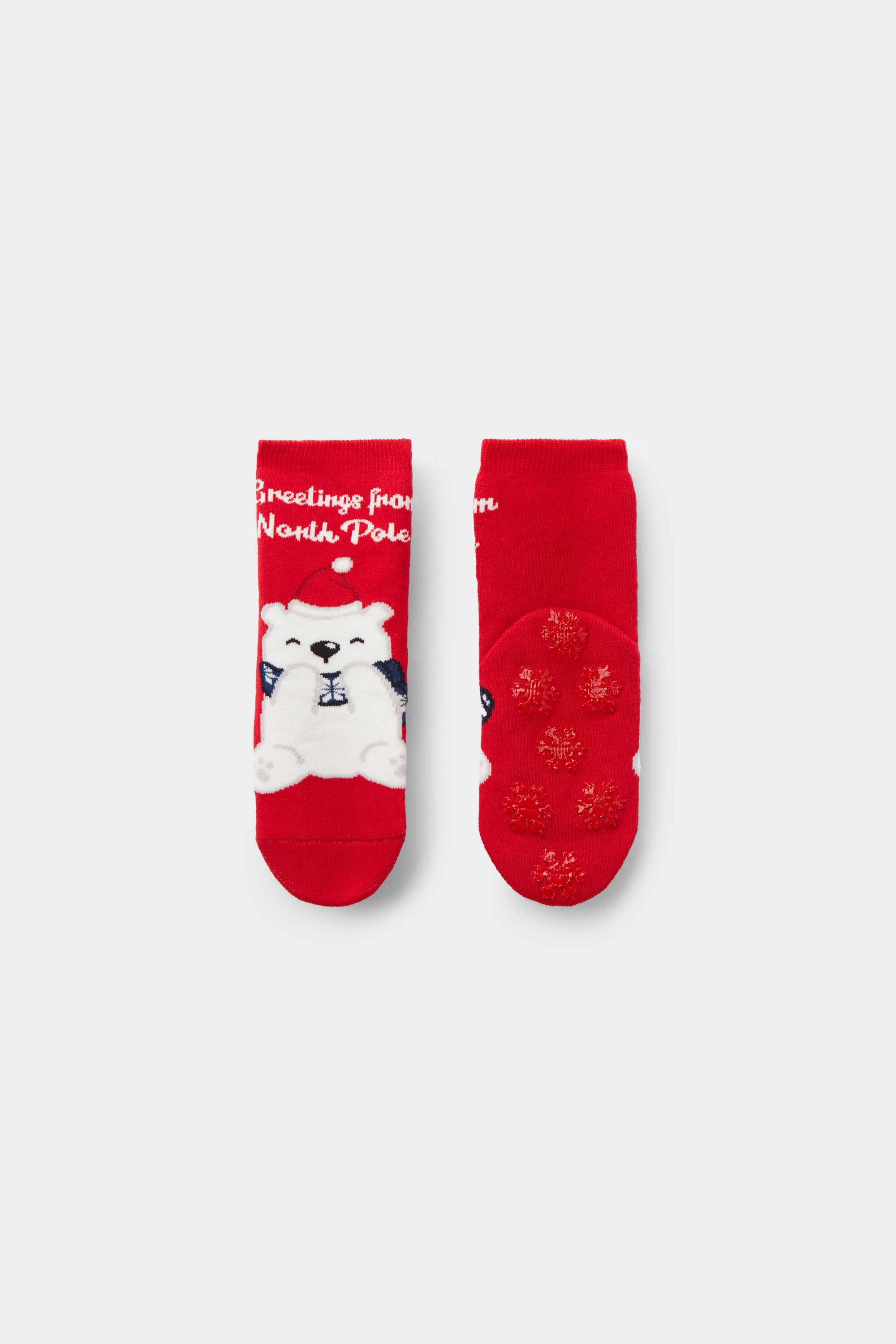 Kids’ Unisex Short Non-Slip Socks with Christmas Print