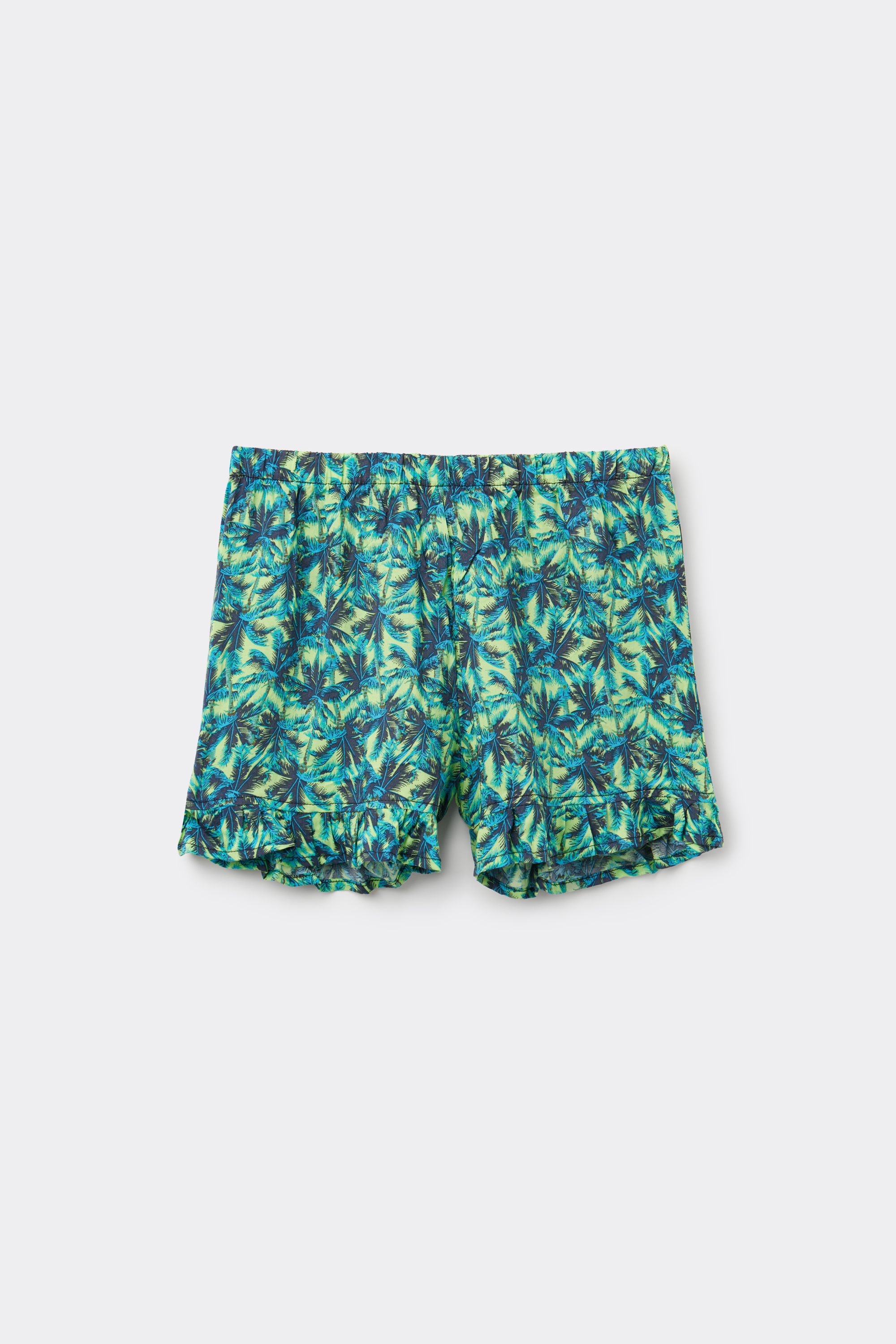 Short en Toile de Viscose avec Volants