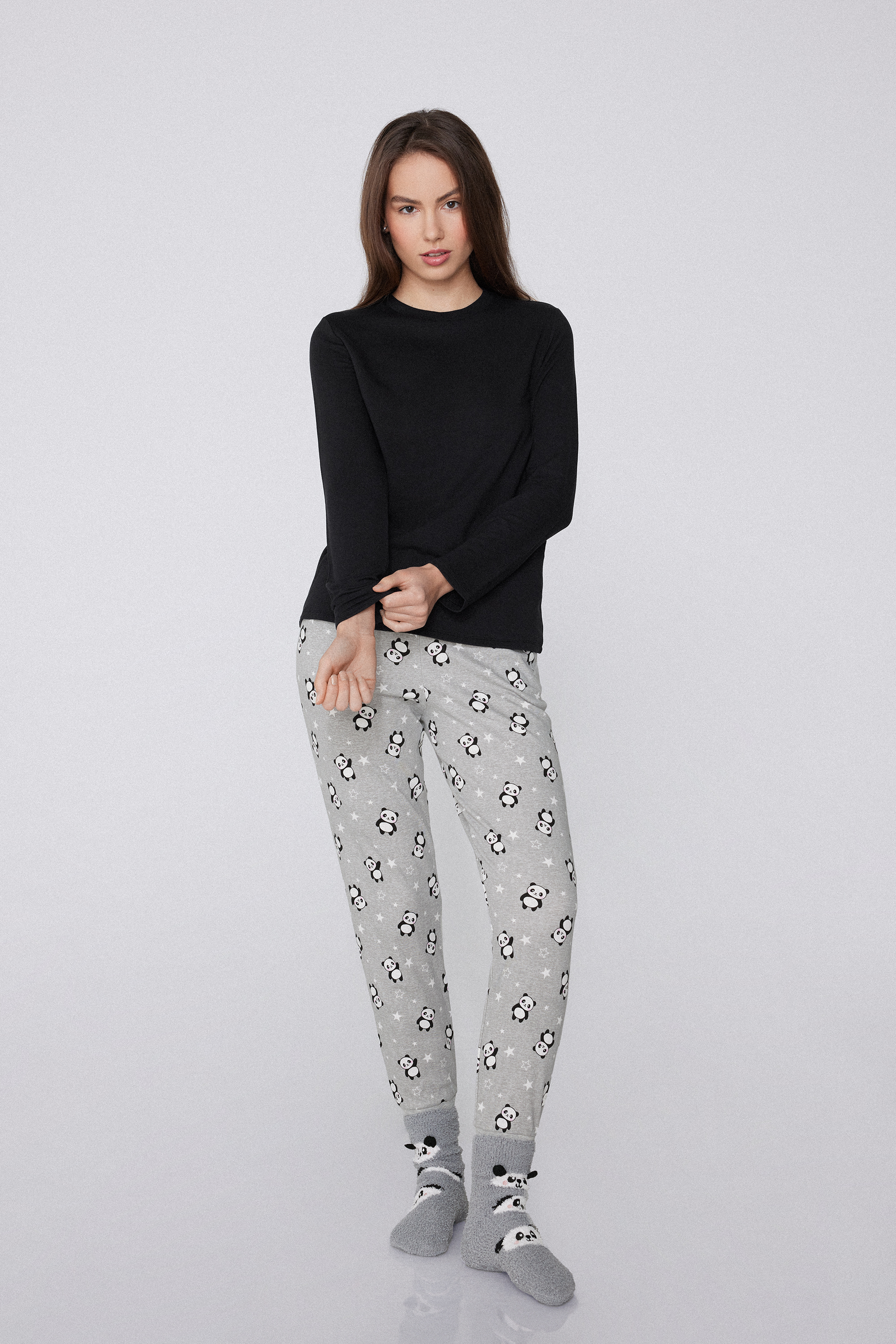 Long Sleeve Round Neck Plush Top with Viscose