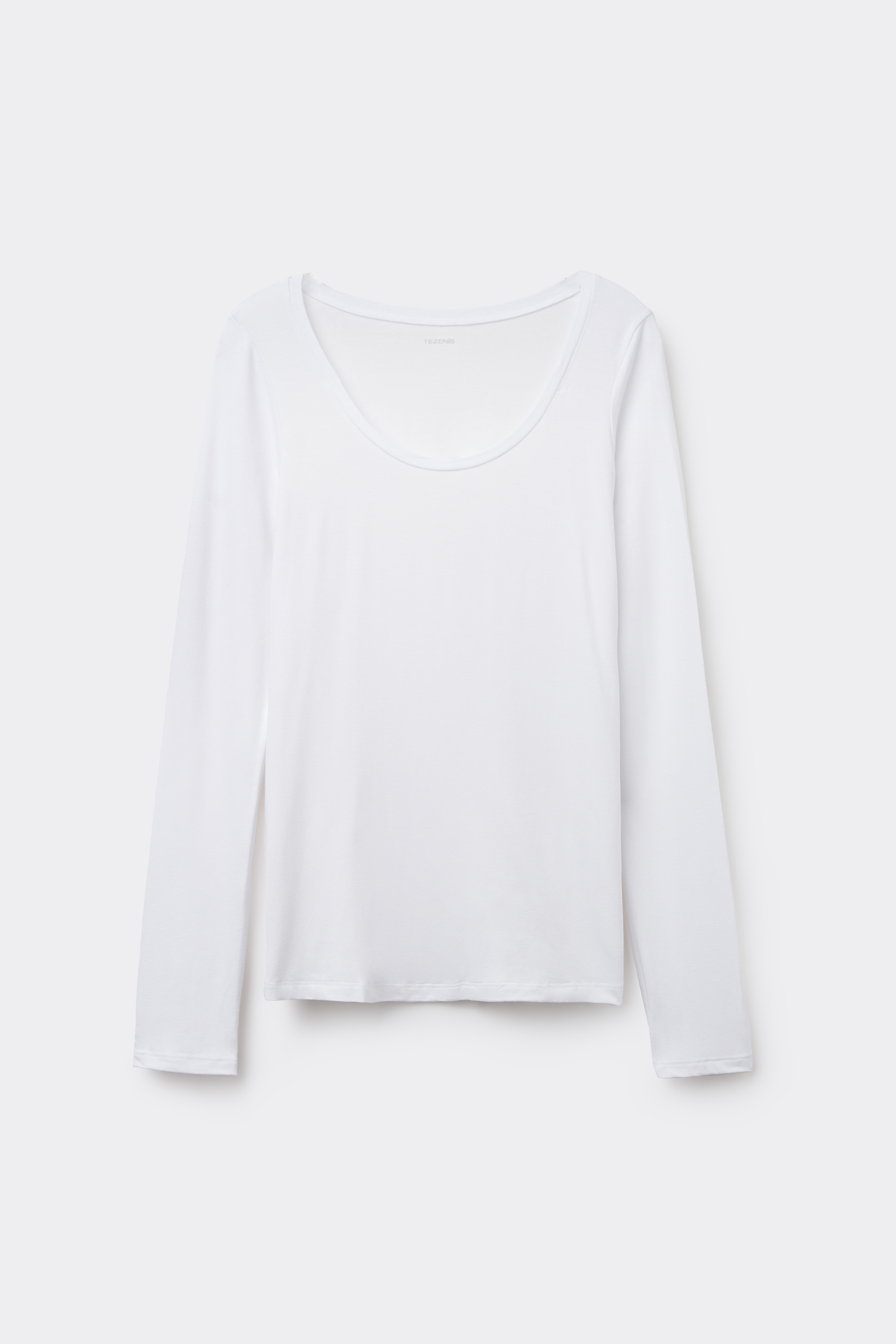 Long-Sleeve Scoop-Neck Viscose Top