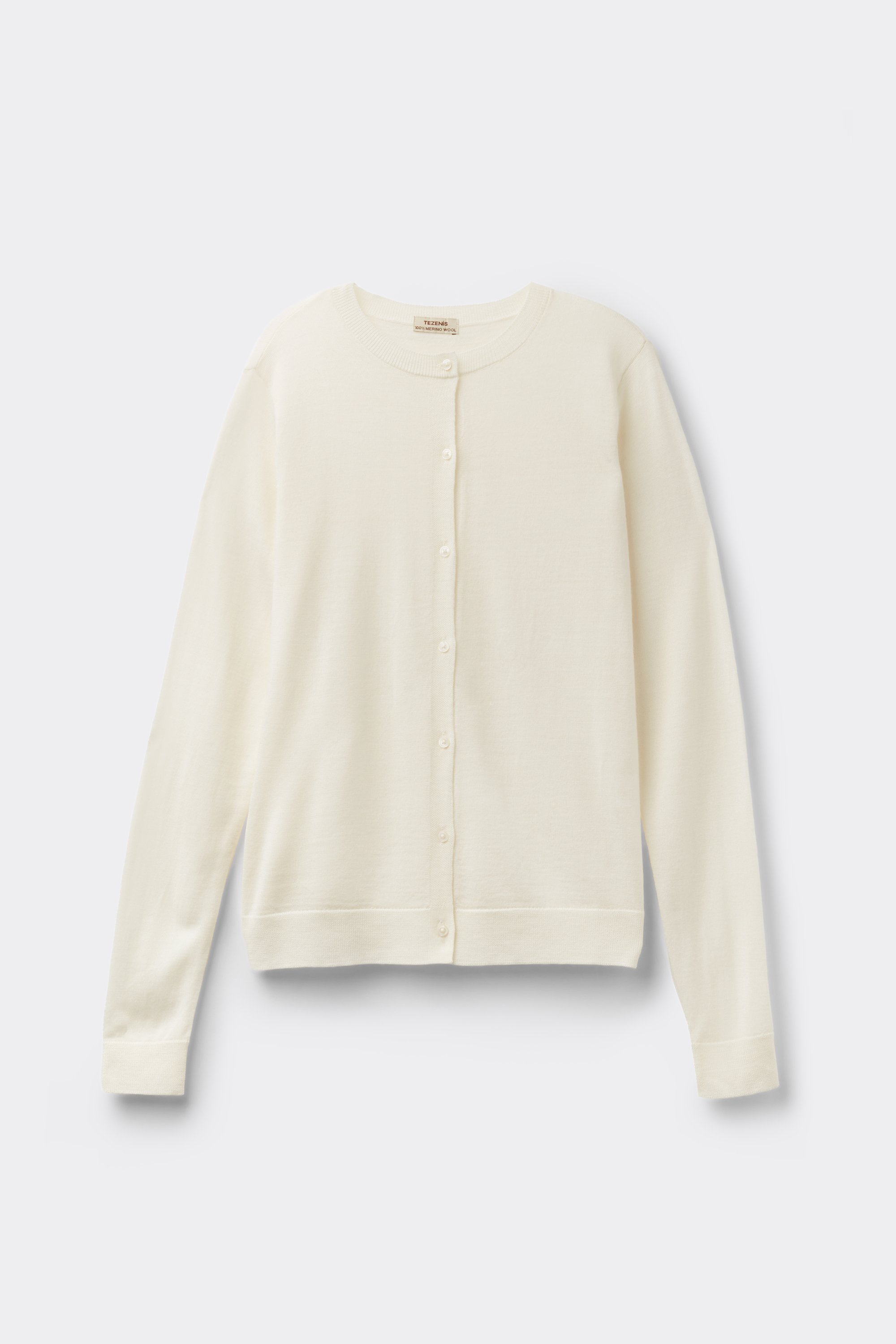 Schwerer Cardigan mit Knöpfen aus 100% Merinowolle