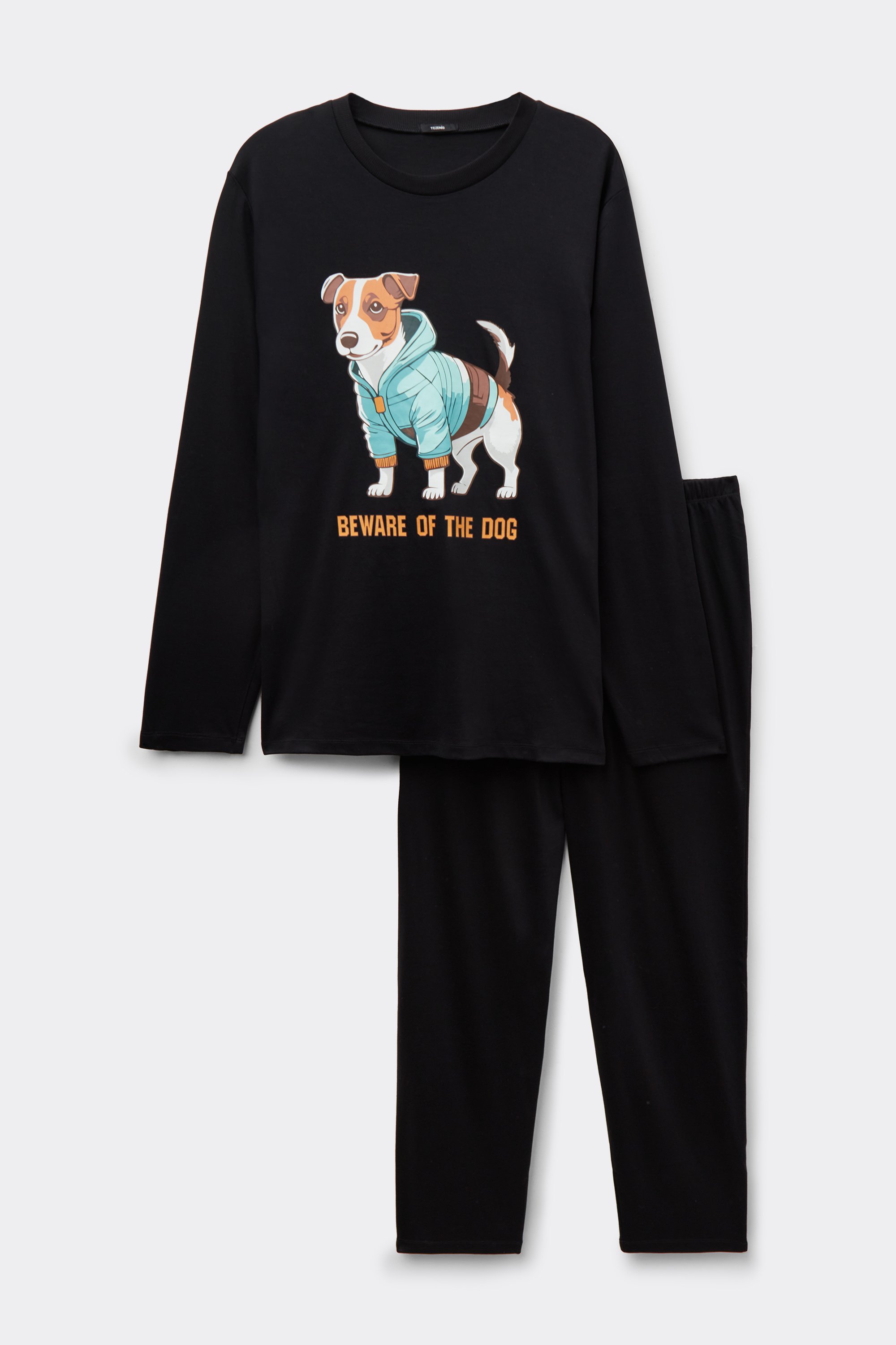 Pigiama Lungo Cotone Stampa Jack Russel