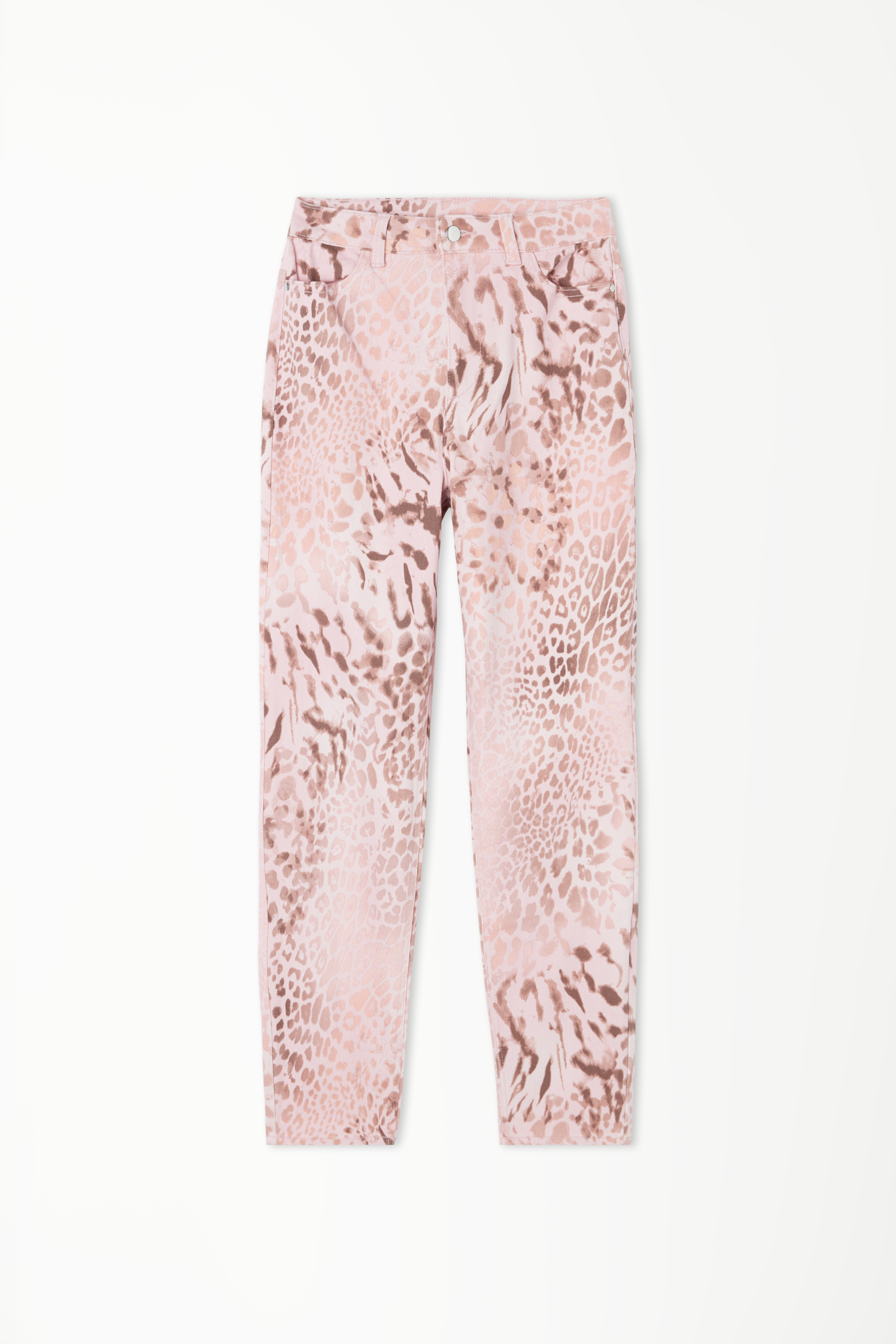 Printed Denim Trousers