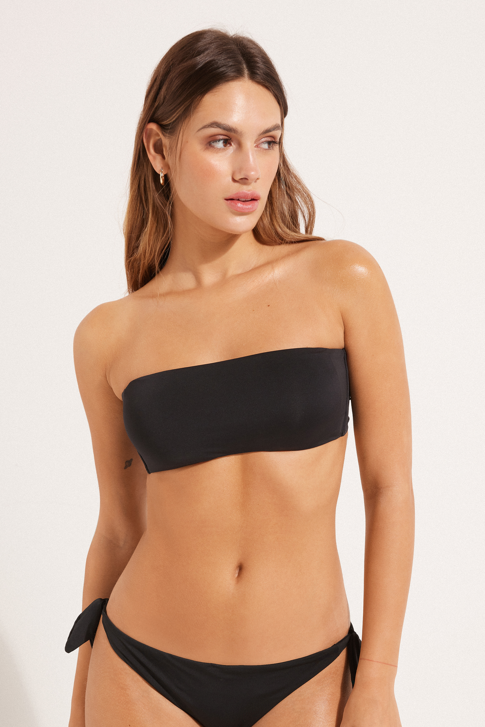 Top de bikini Bandeau con Relleno Extraíble de Microfibra Reciclada