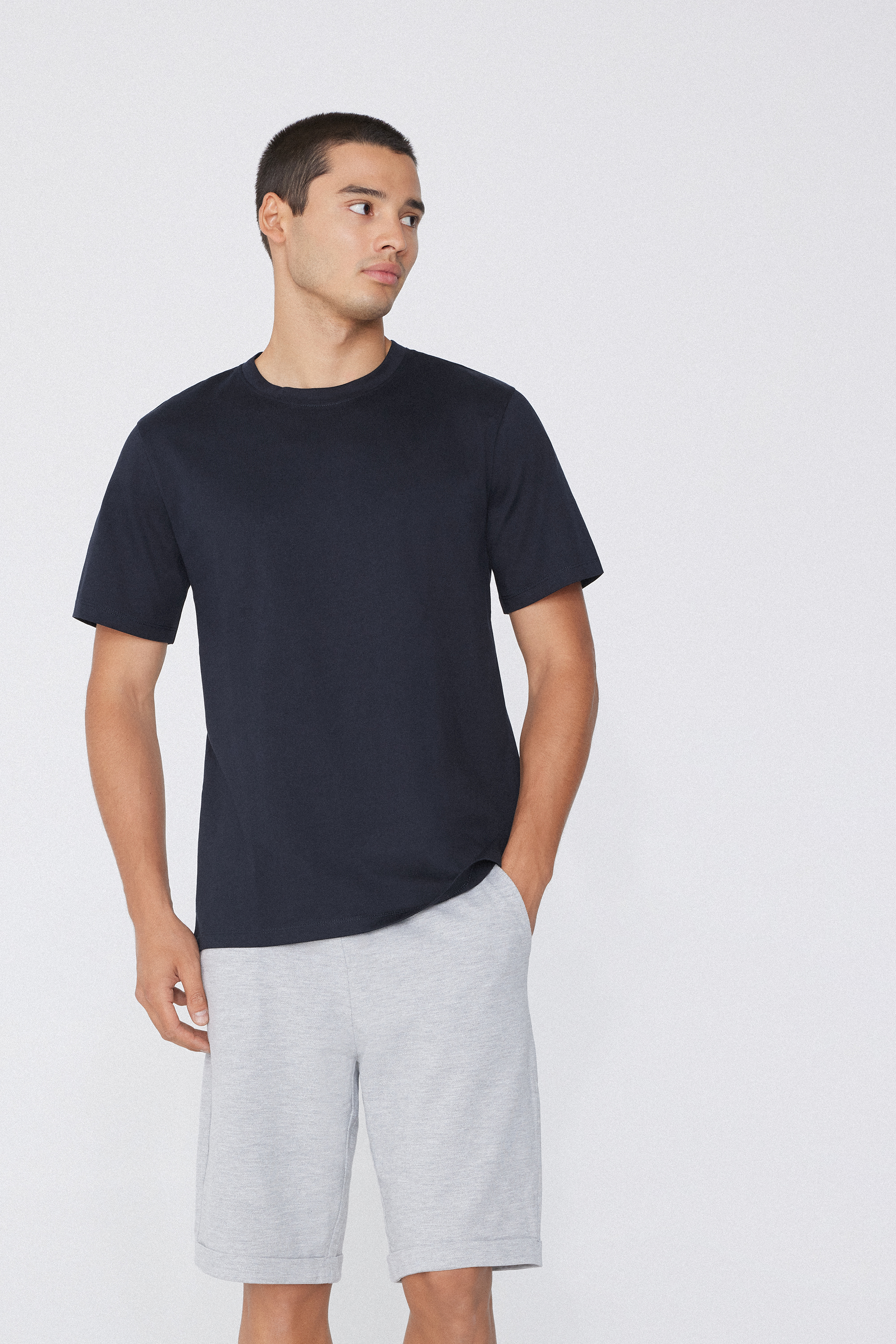 Crew-Neck 100$ Cotton T-Shirt