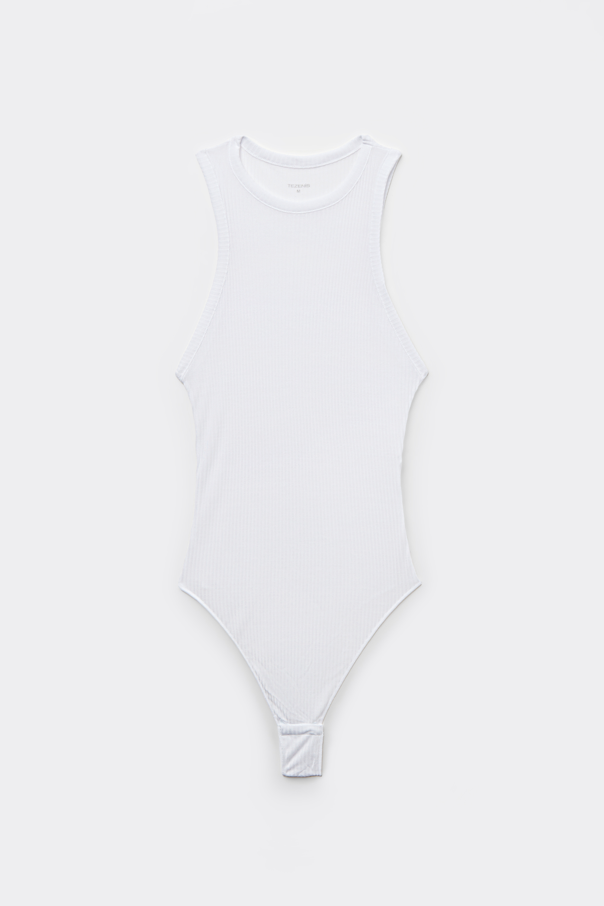 Prążkowane Body Ultralight z Szerokimi Ramiączkami i Dekoltem Halter