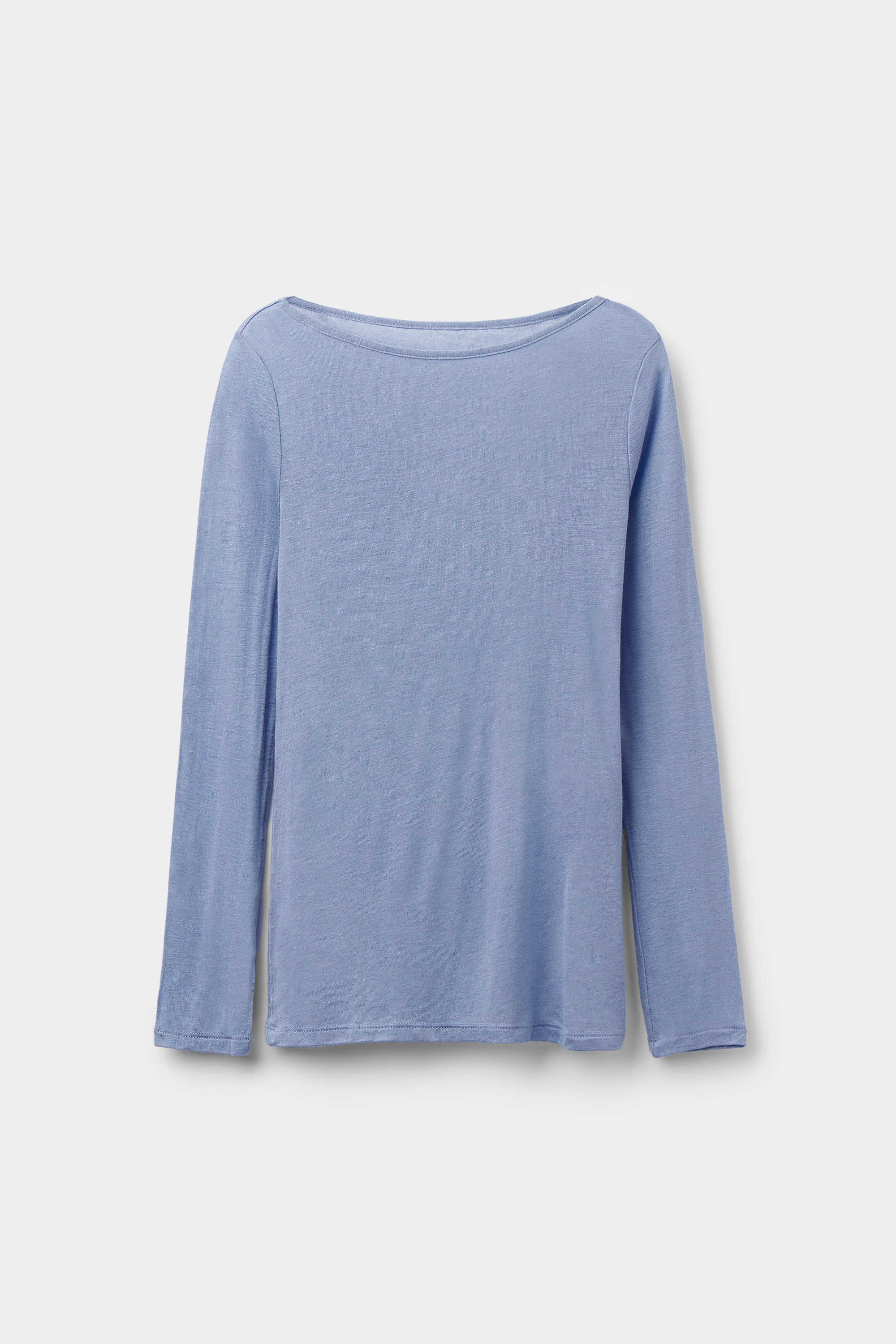 Viscose and Merino Wool Boat-Neck Top