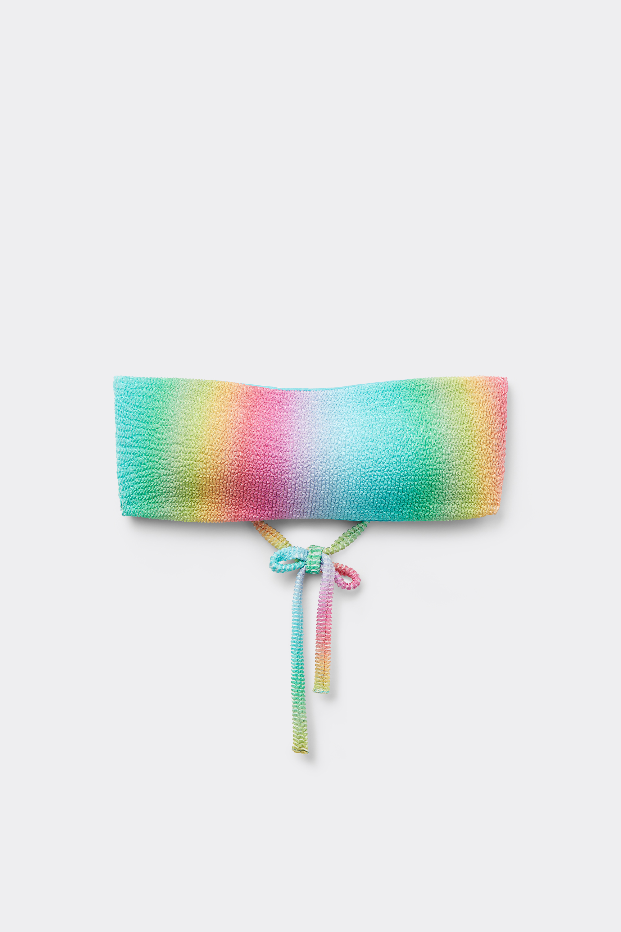 Bandeau-Bikinioberteil Crinkle Rainbow
