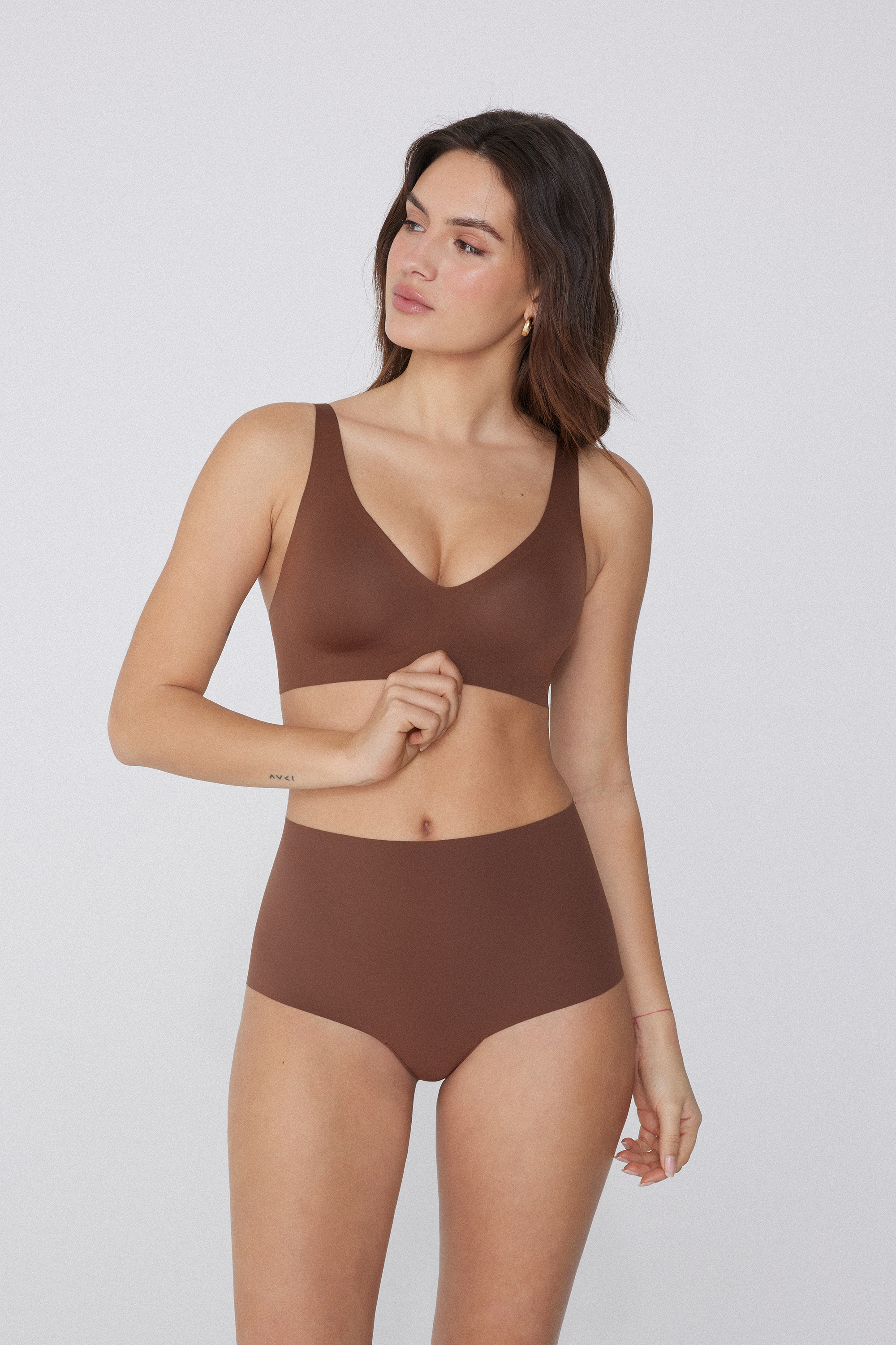 Laser-Cut Natural Lifting Triangle Bra