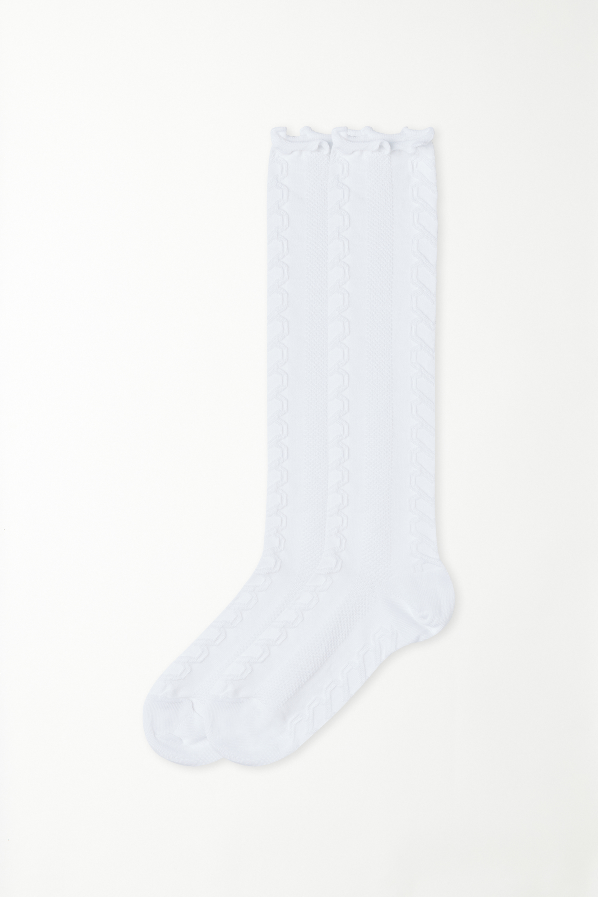 Long Lightweight Patterned Cotton Socks