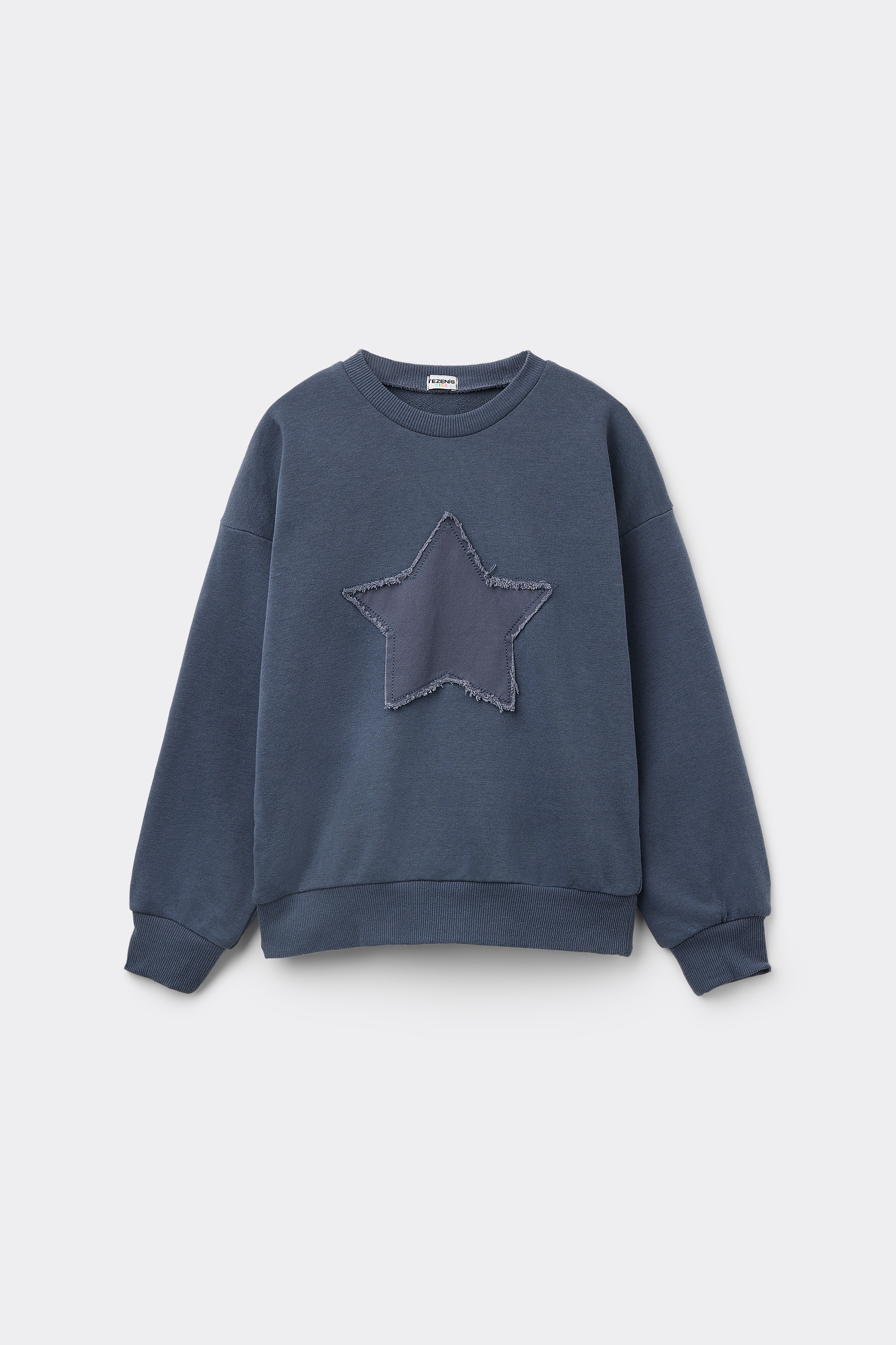 Sudadera con Cuello Redondo y Parche Niña
