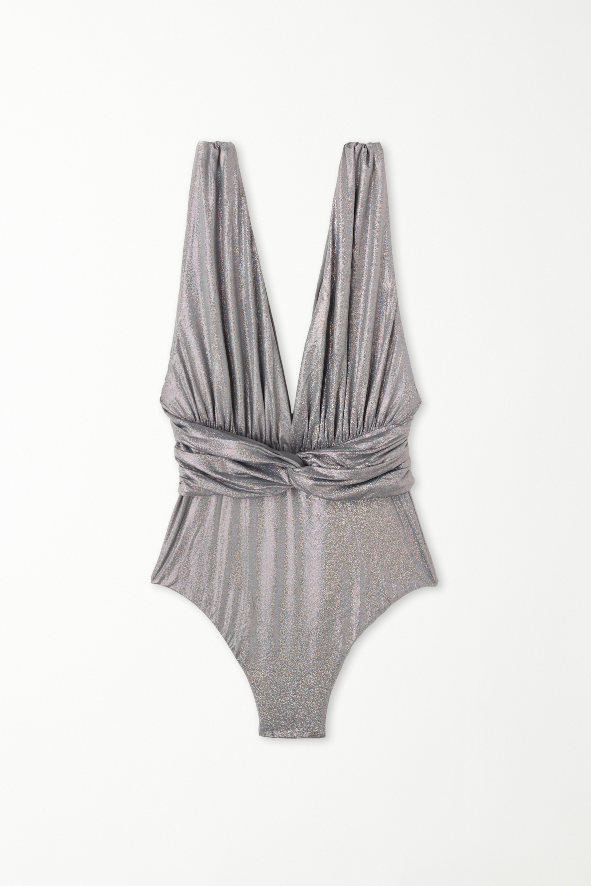 Badeanzug mit Ausschnitt Sparkle Grey
