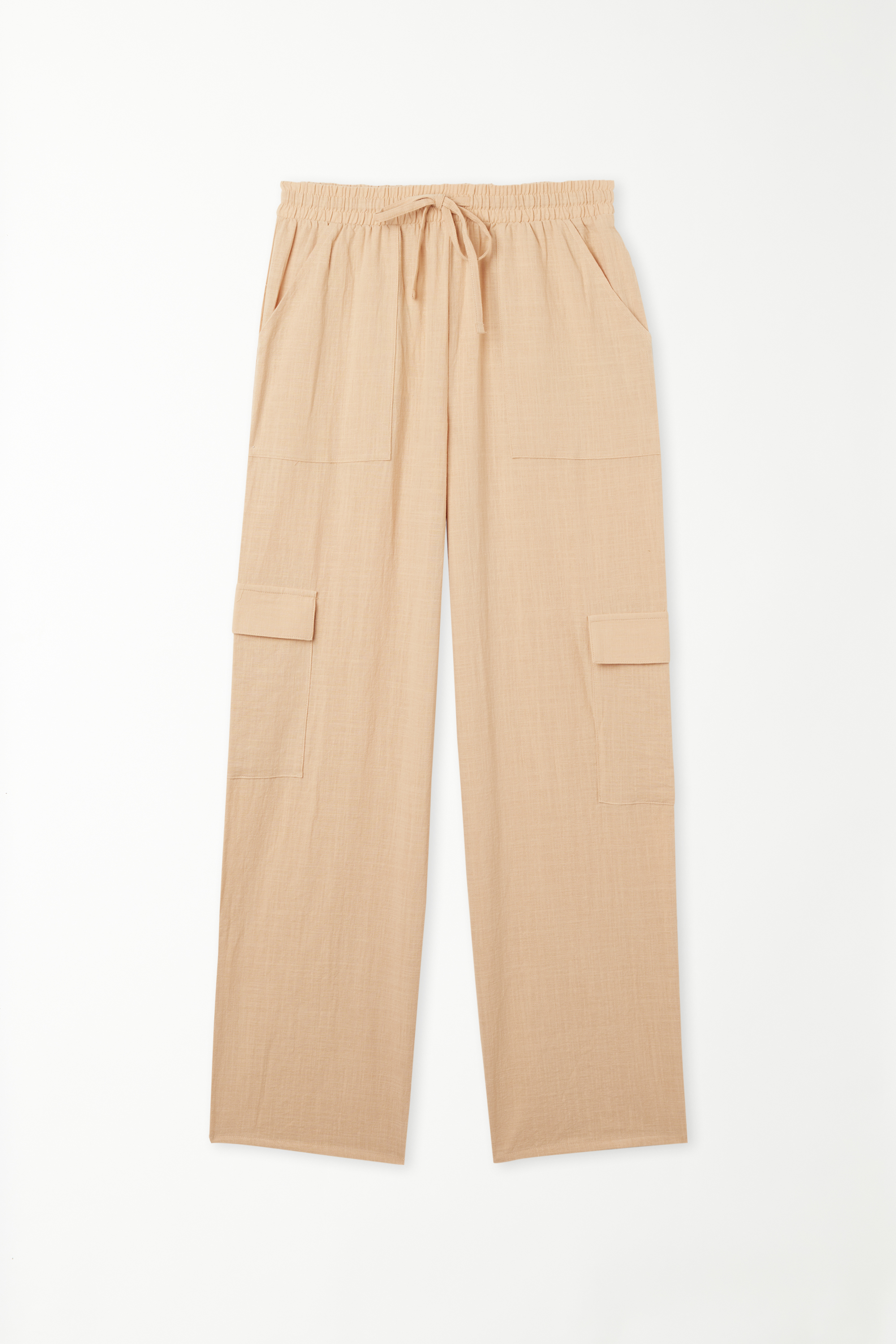 Super Light Cotton Trousers with Cargo Pockets