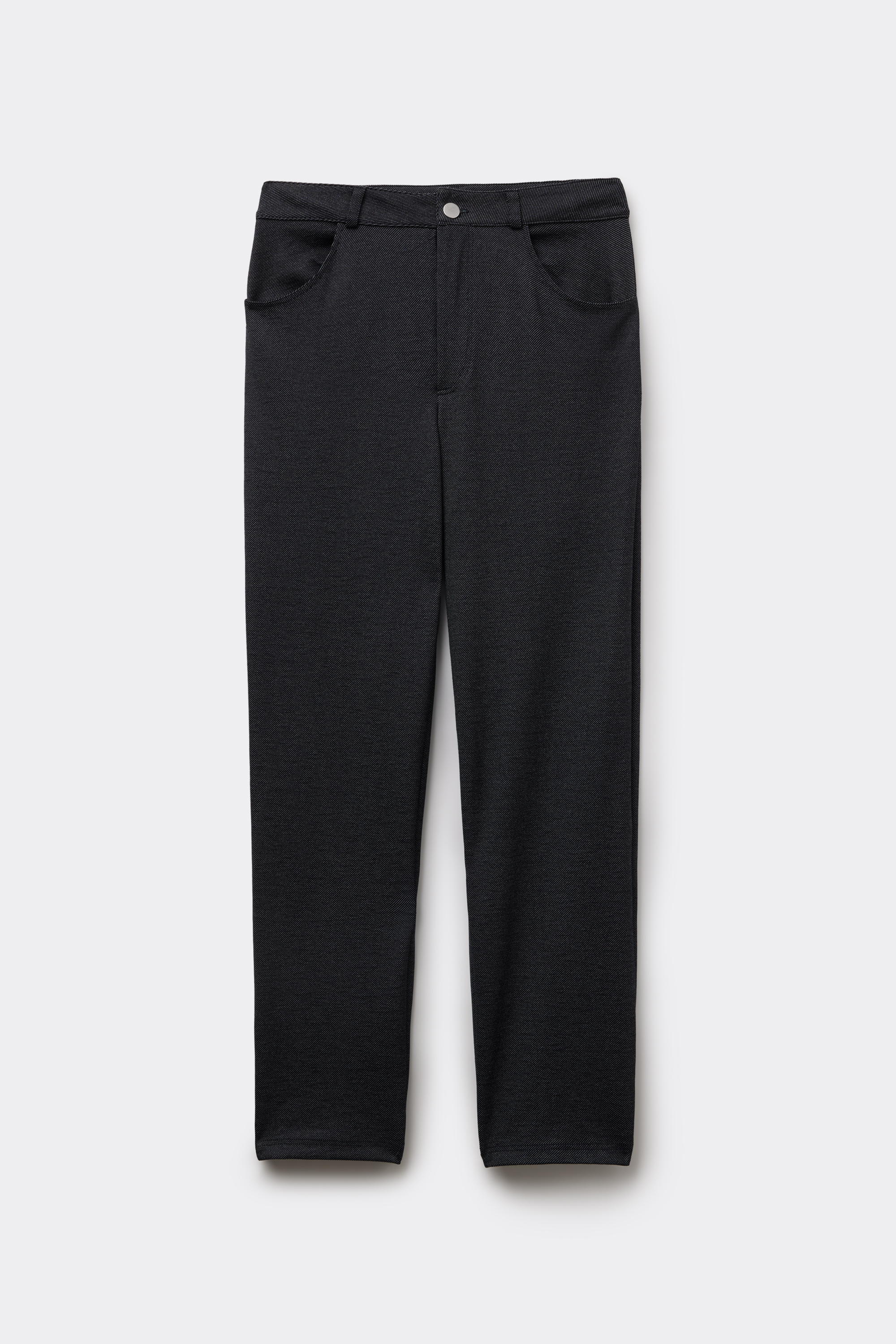 Pantaloni Lunghi Dritti Effetto Denim