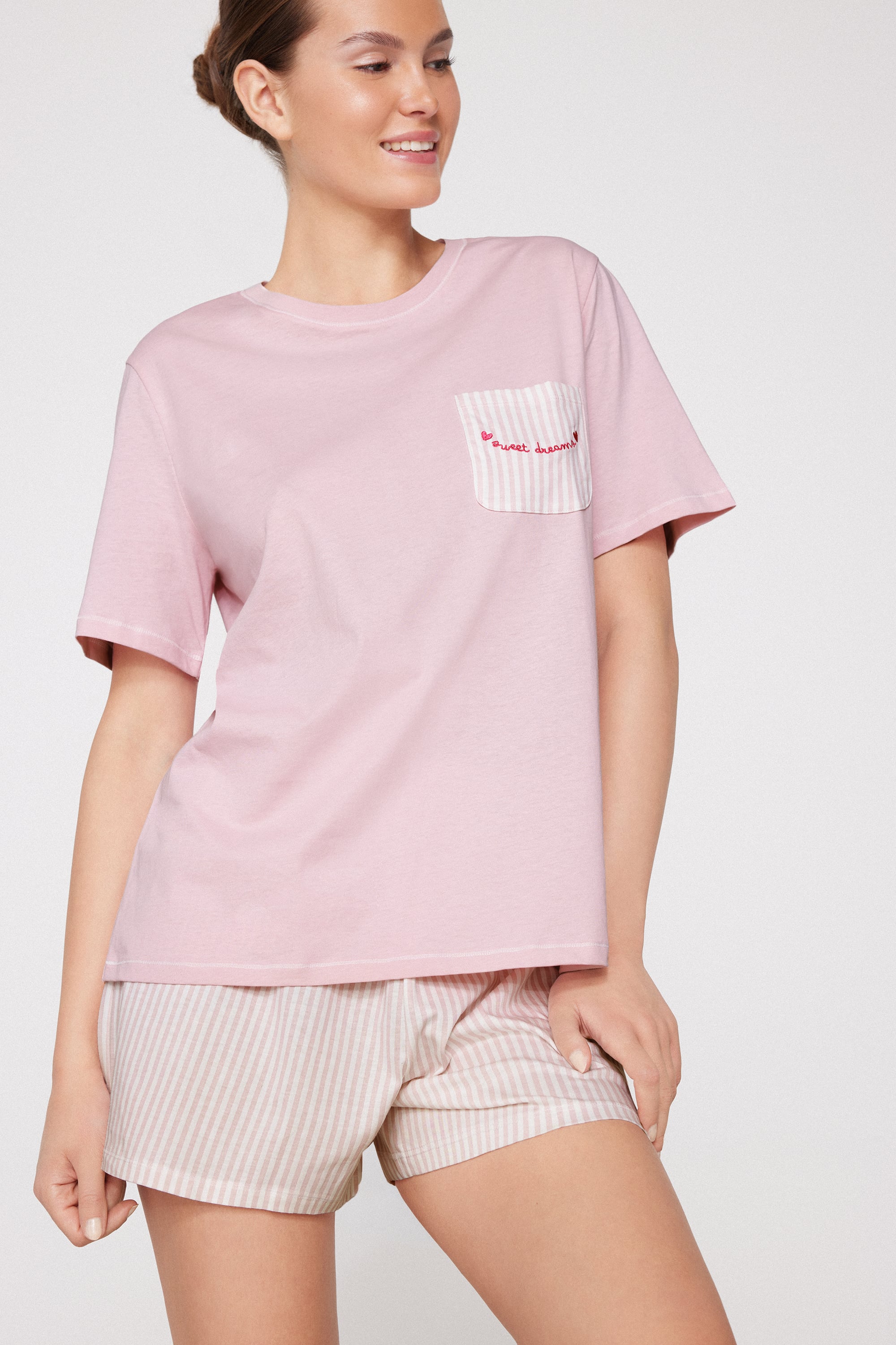 Short-Sleeved Short Pyjamas with Pocket