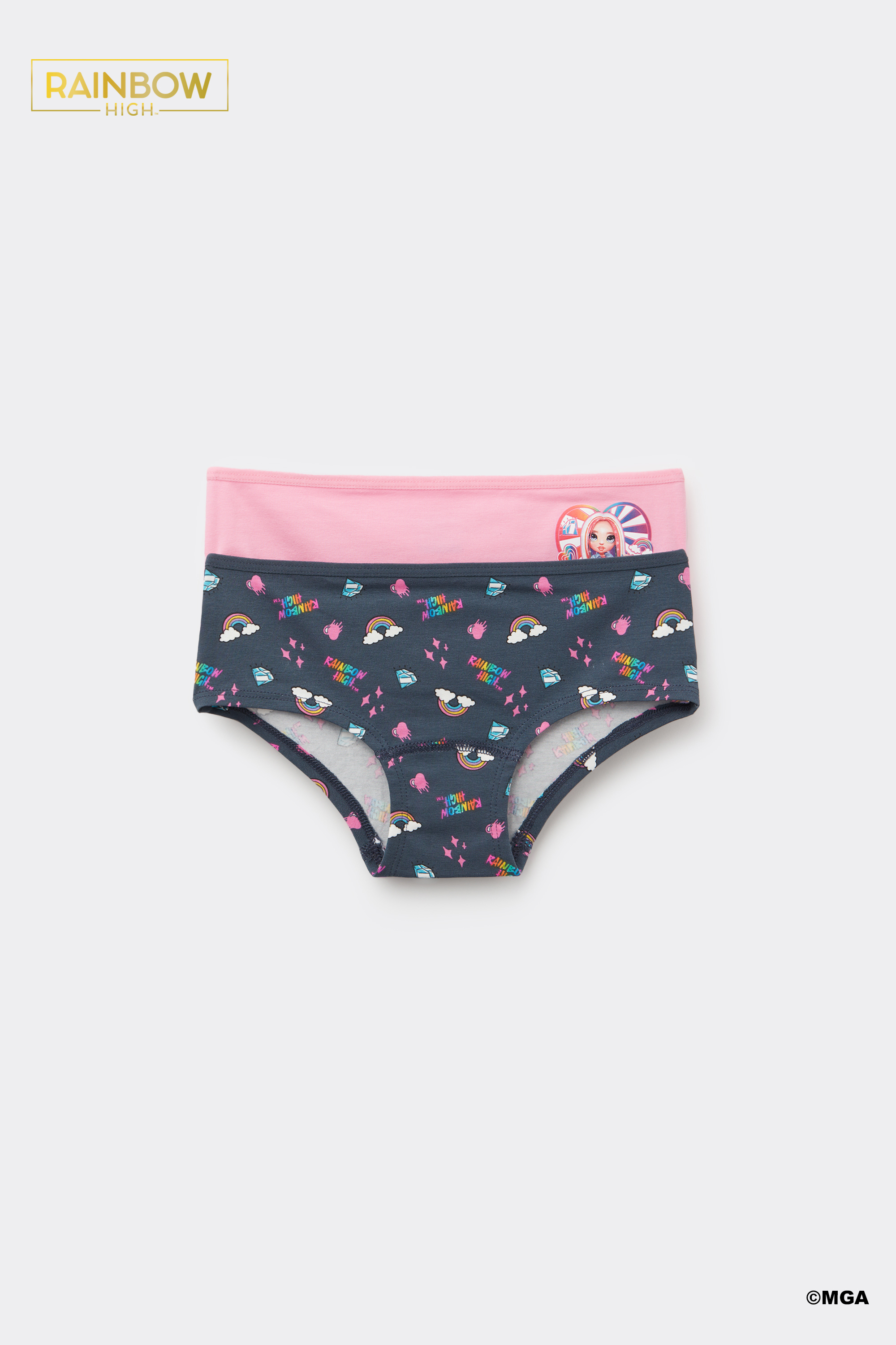 2 Paia Culotte Bimba Cotone Rainbow High