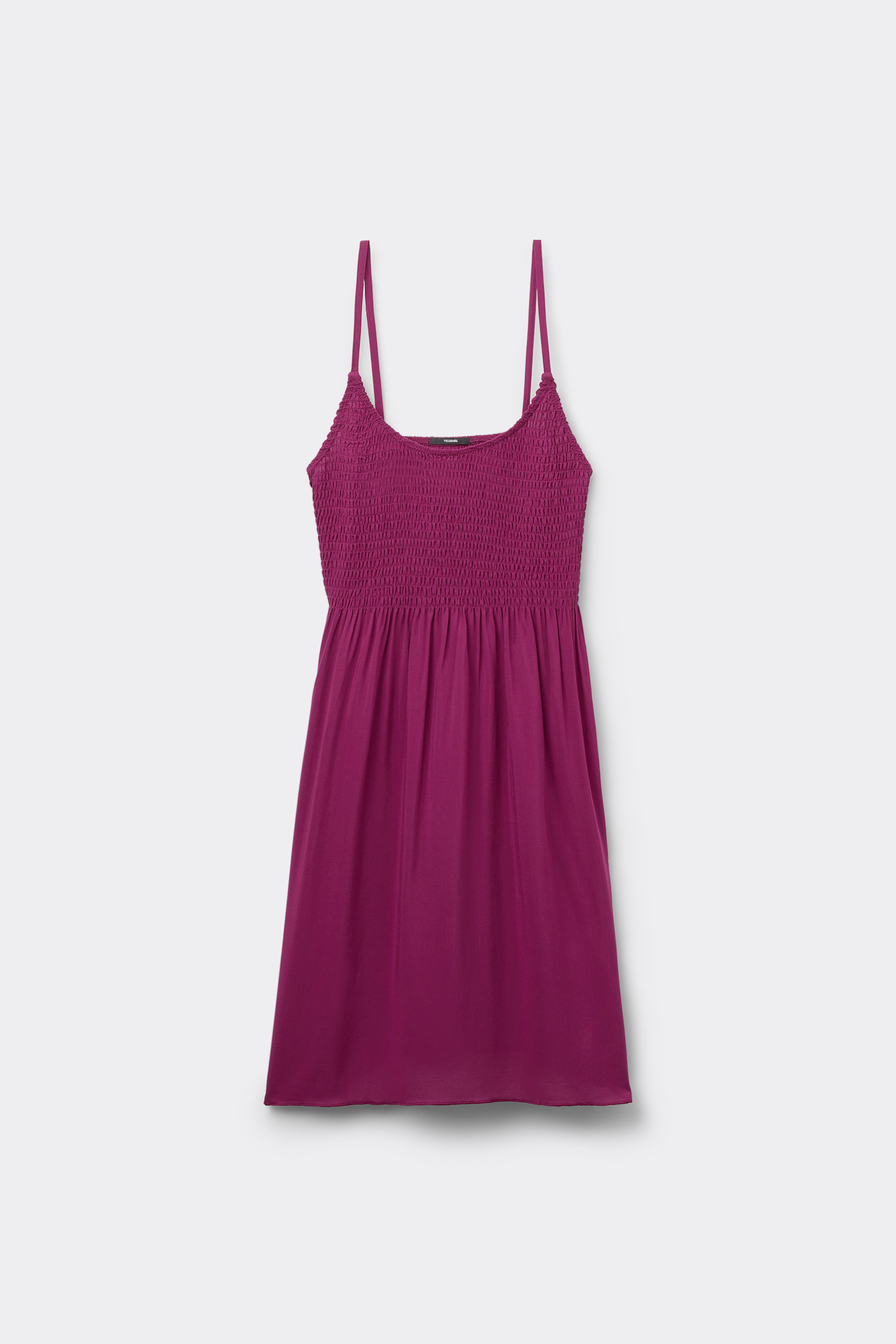 Vestito Spalline Sottili Punto Smock in Viscosa