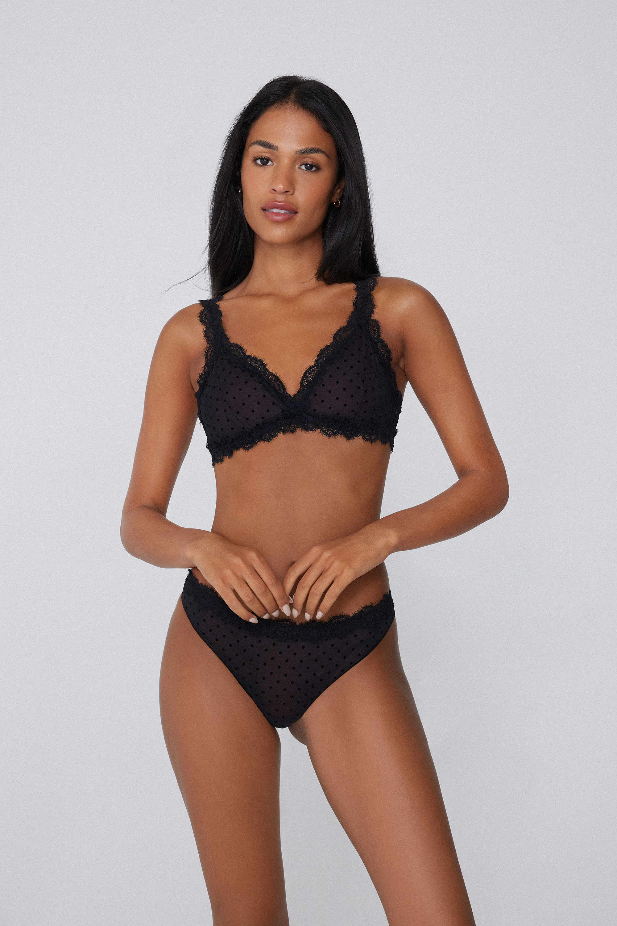 Havana Polka Dot Slightly Padded Triangle Bra