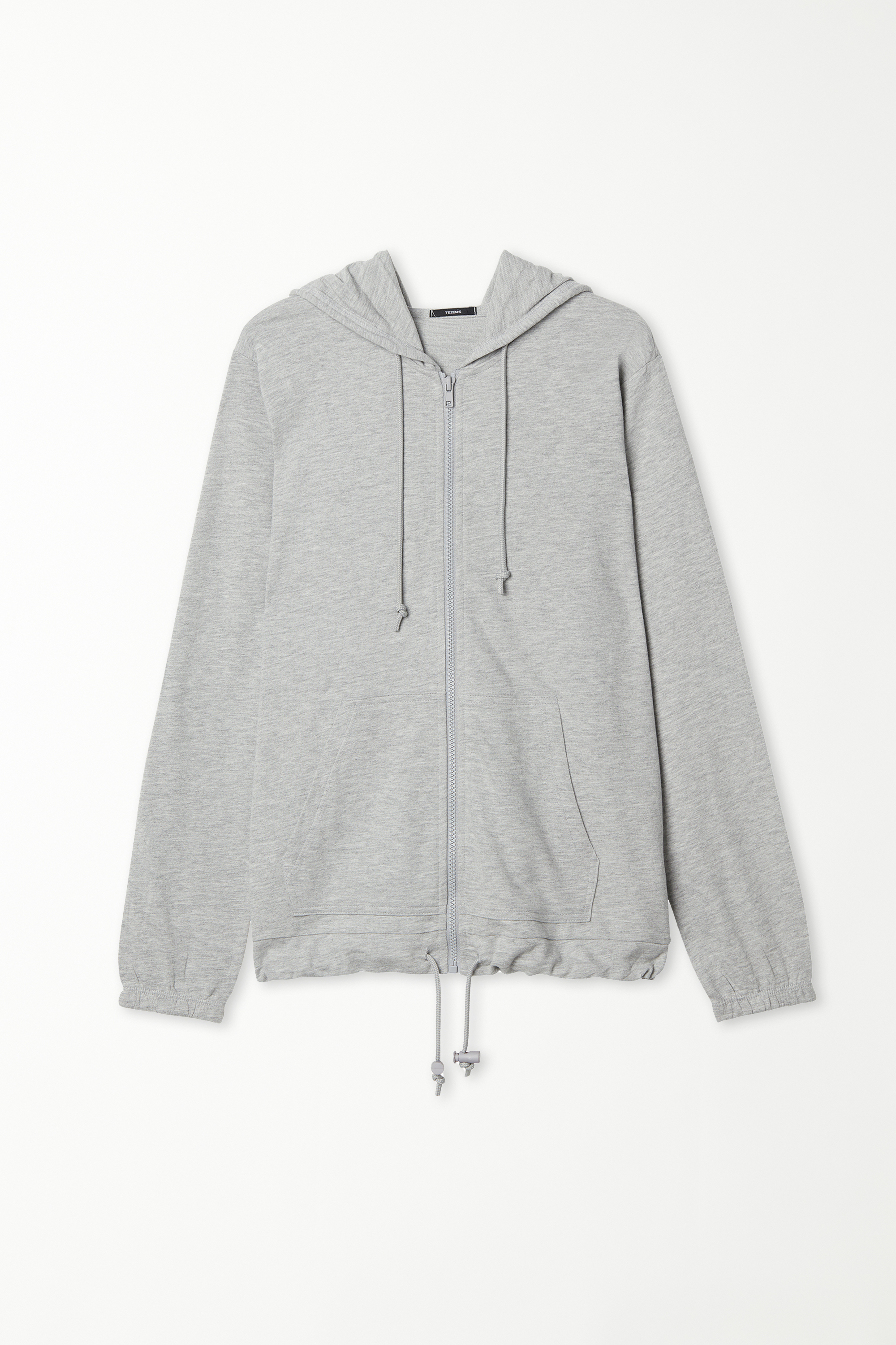 Hooded Sweatshirt with Zip and Drawstring