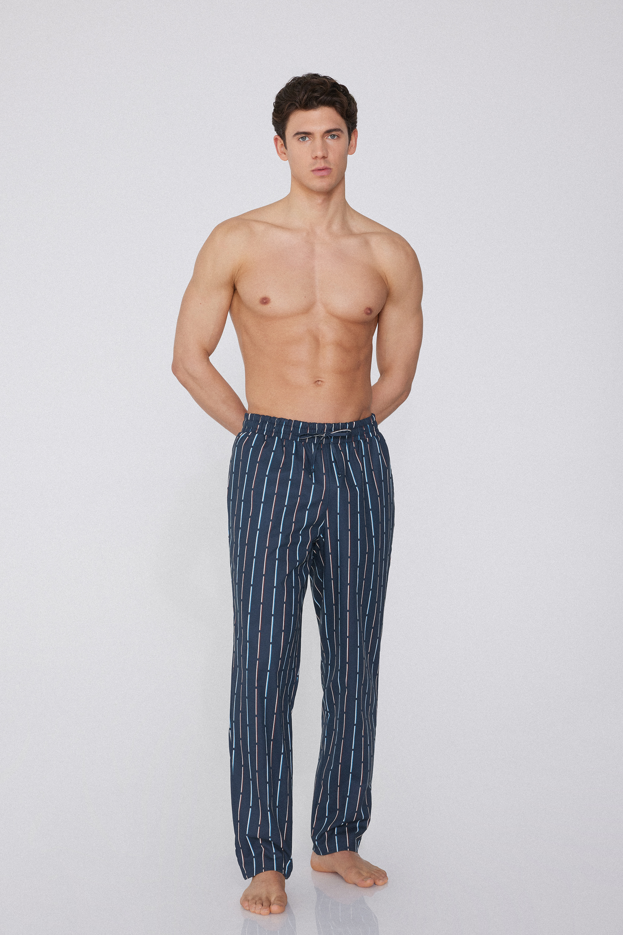 Long Cotton Canvas Pants with Pockets