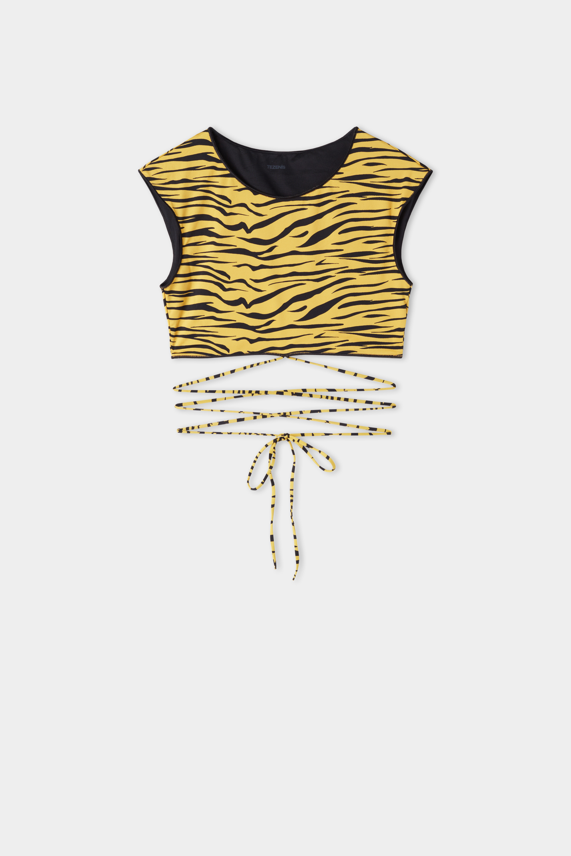 Yellow Zebra Bra-Style Bikini Top