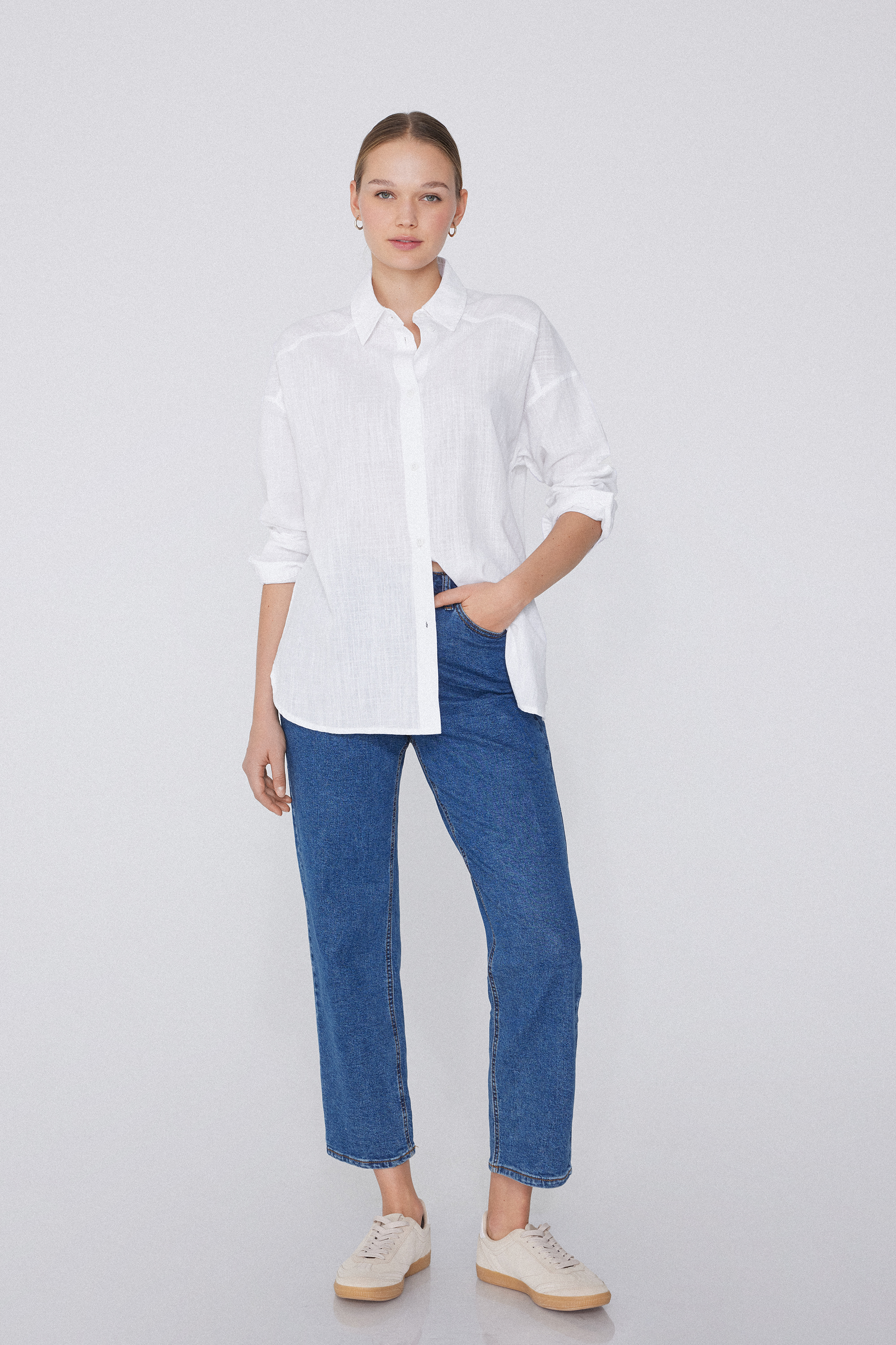Camicia Manica Lunga in 100% Cotone Super Leggero