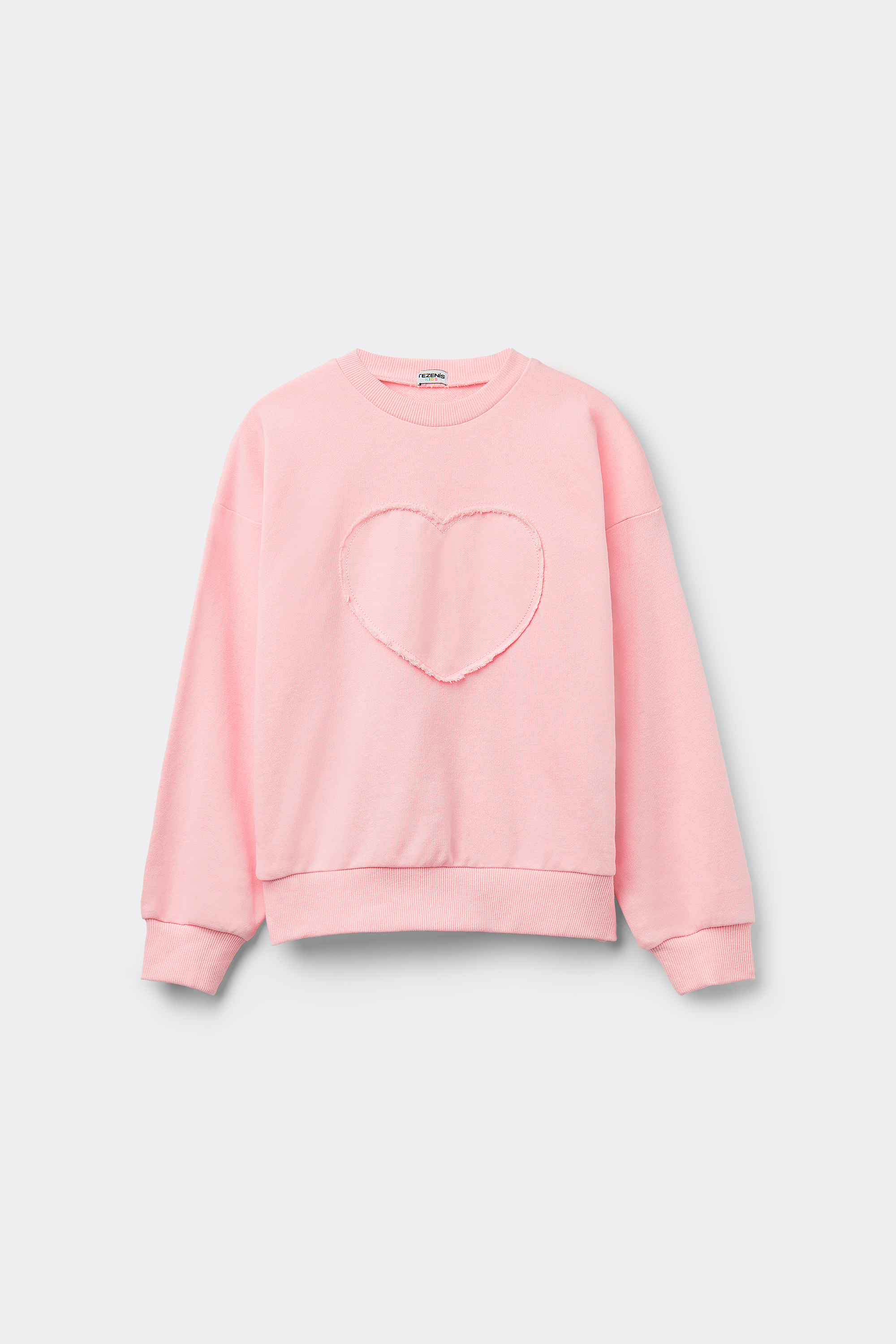 Sudadera con Cuello Redondo y Parche Niña