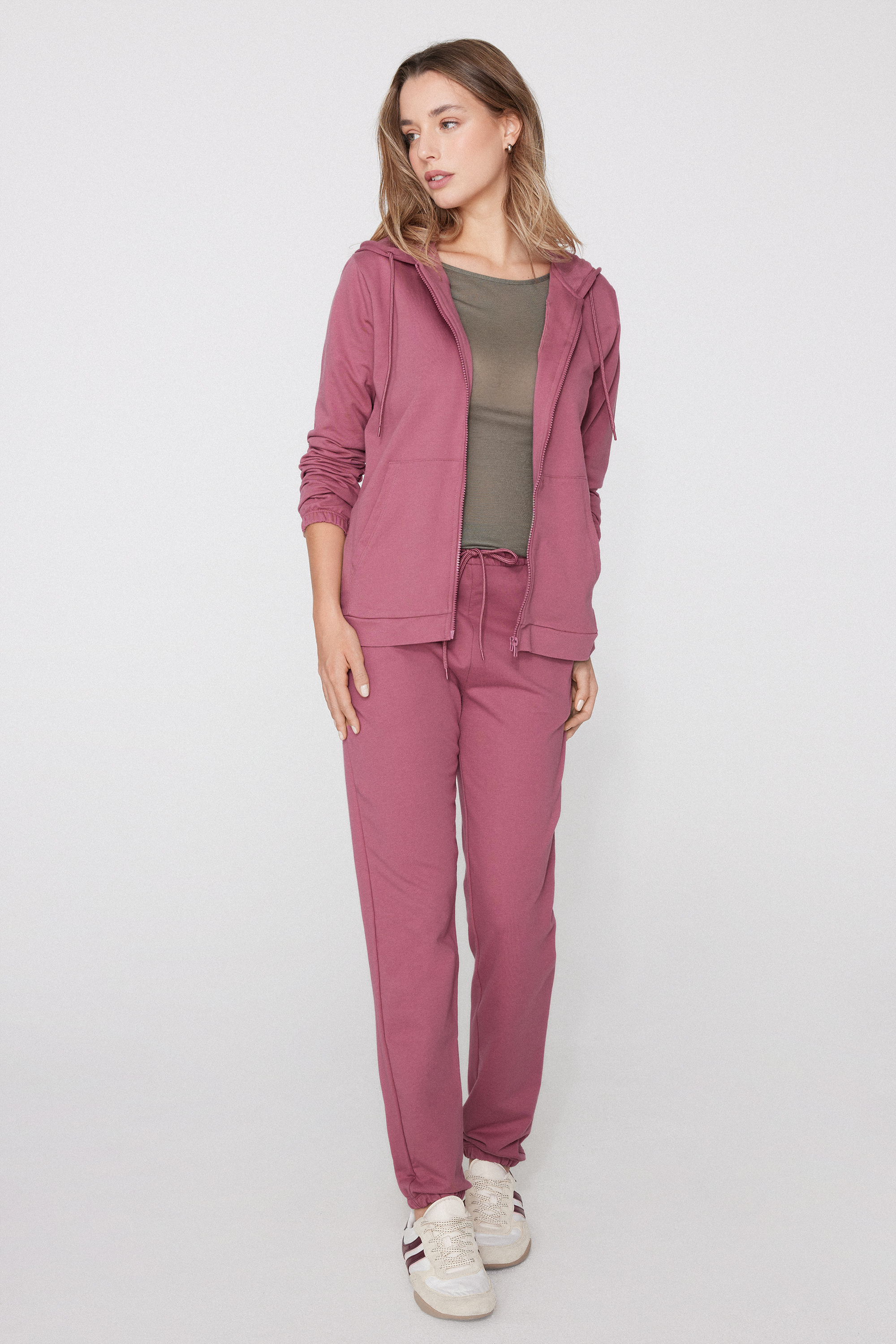 Jogger con Tasche a Filetto e Coulisse