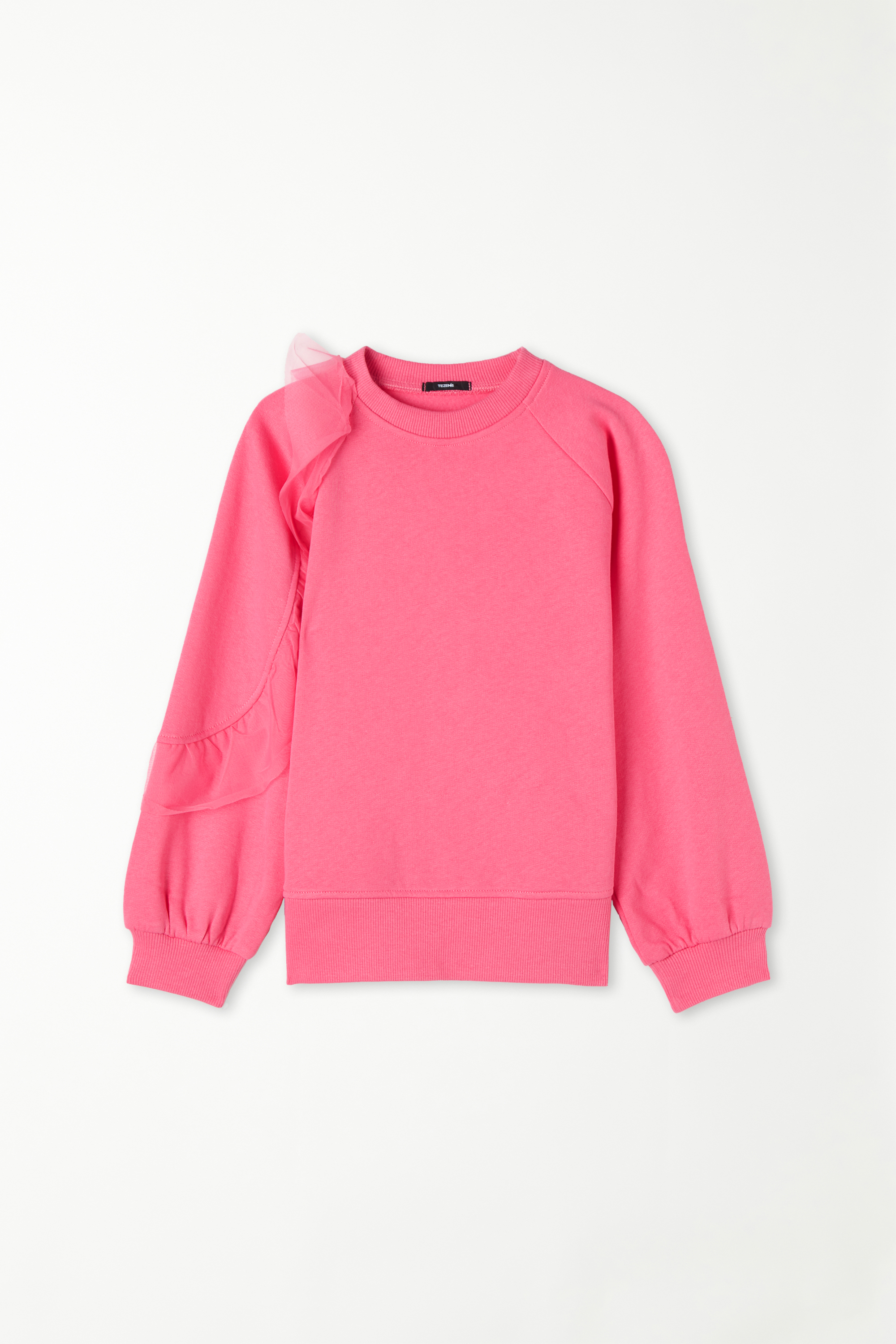 Girls’ Long-Sleeved Sweatshirt with Tulle Frill