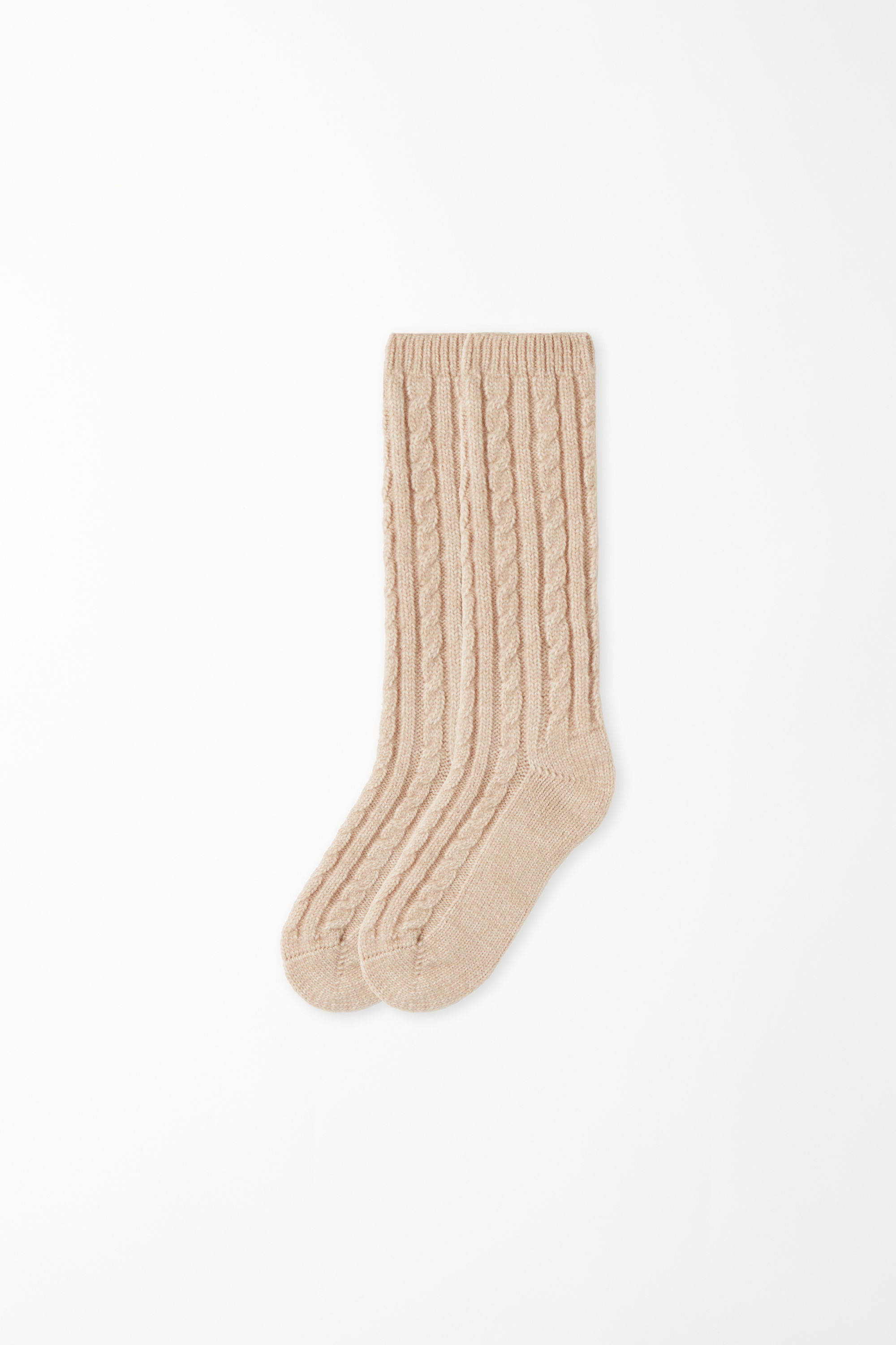 Heavy Cable Knit 3/4-Length Socks