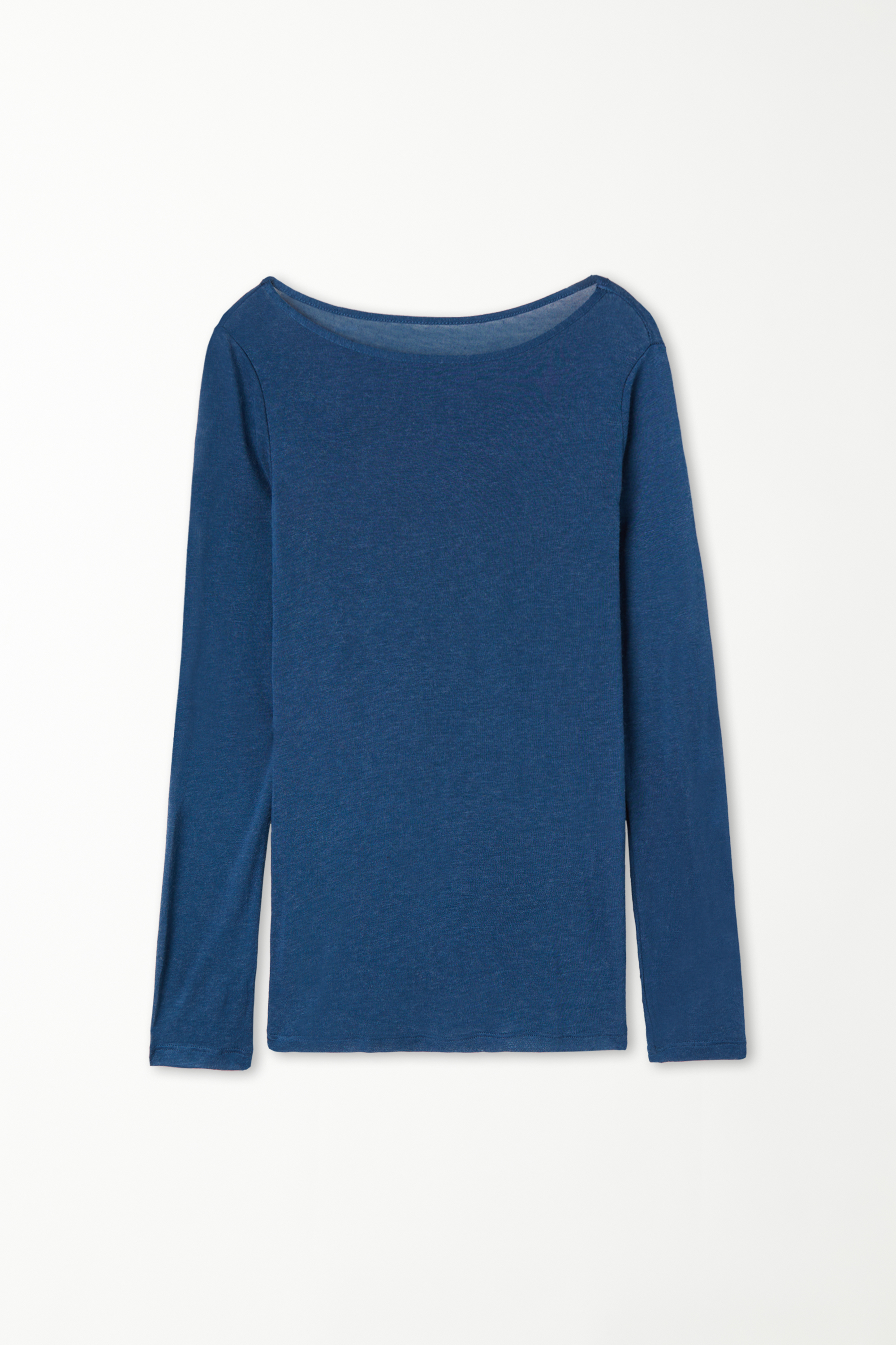 Pull avec Col Bateau en Viscose et Laine Mérinos