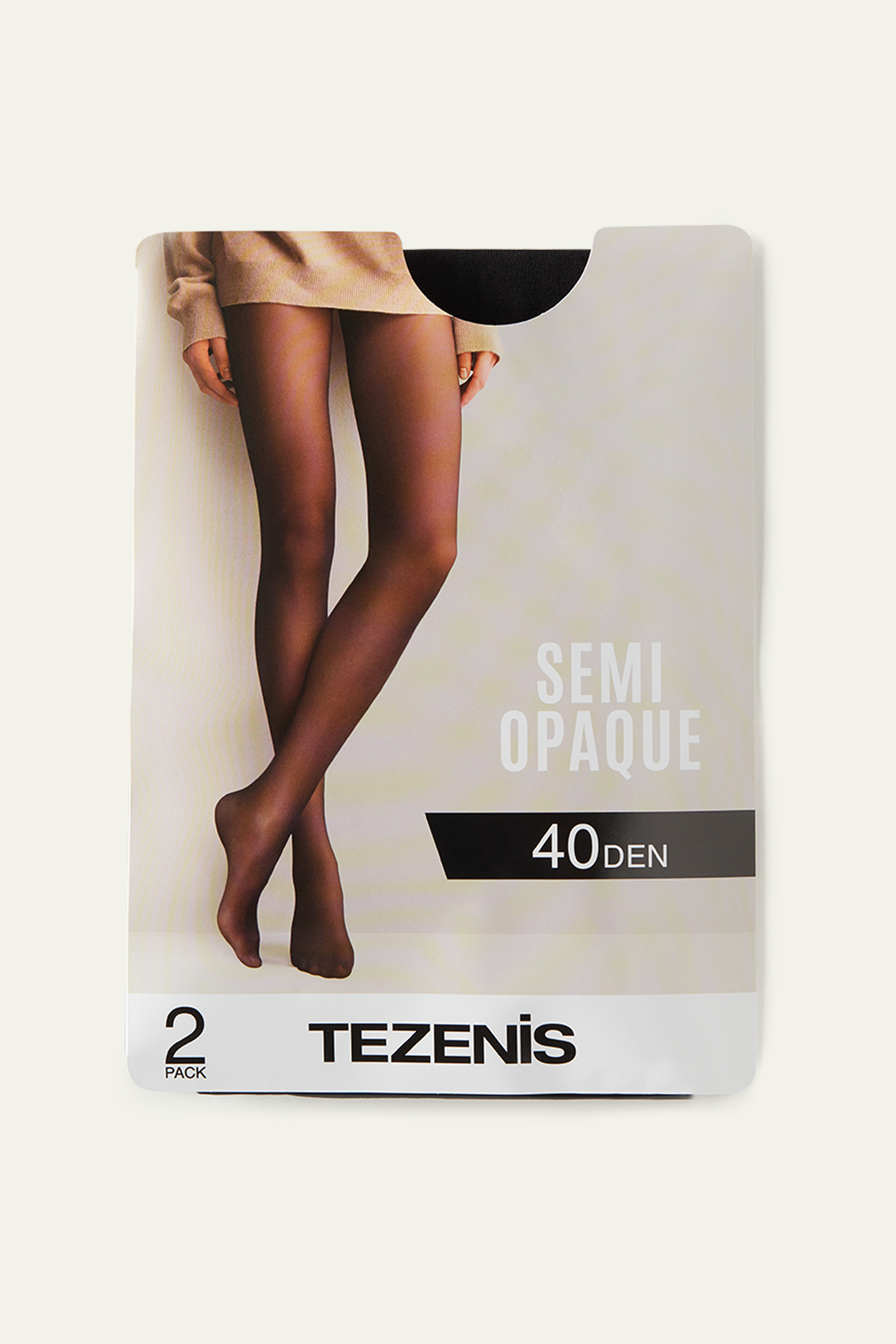 2 X 40 Den Semi-Opaque Tights Appearance