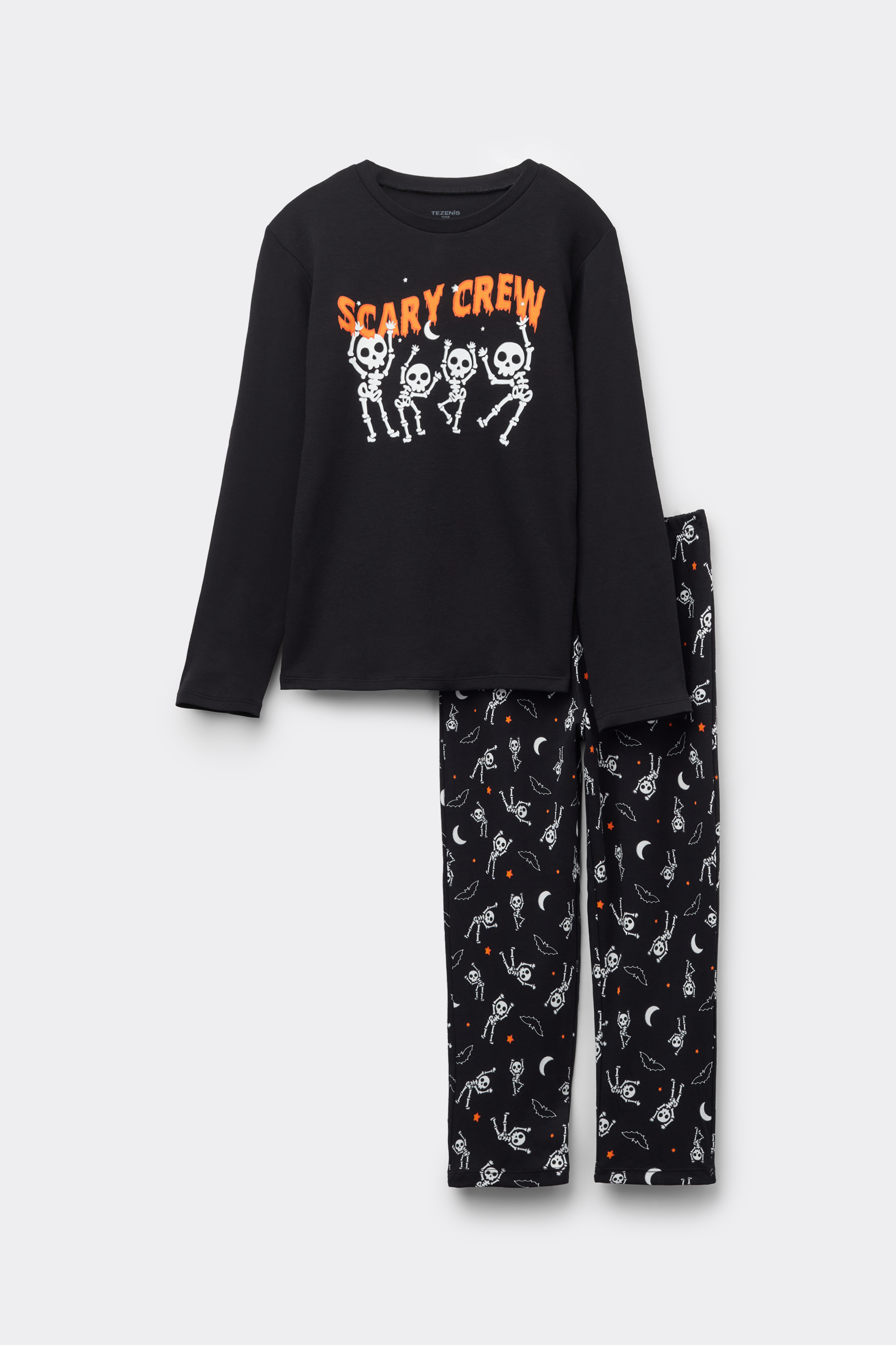 Pijama Largo Niño Algodón Grueso «Scary Crew»